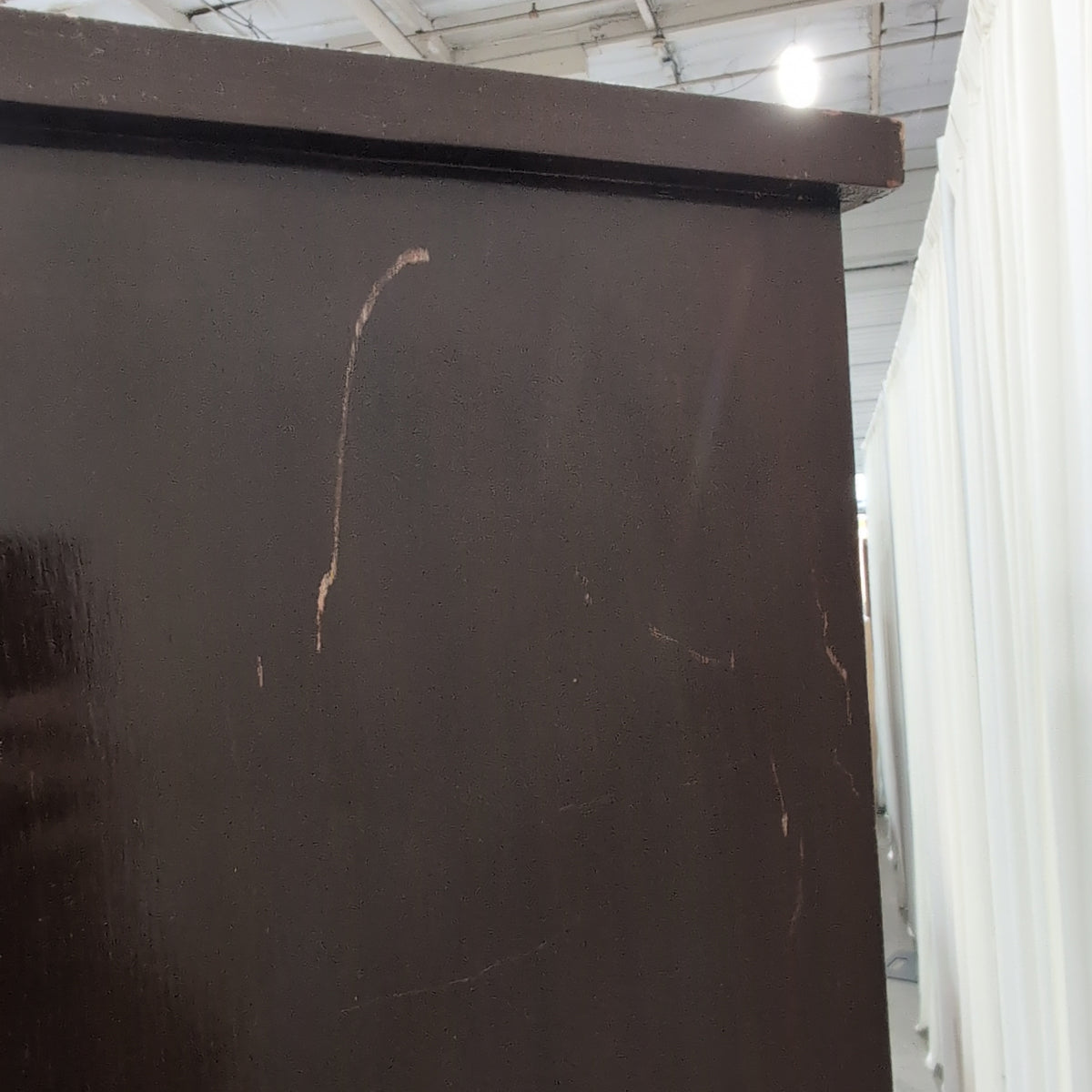 Dark Brown Wood China Cabinet with Glass Doors