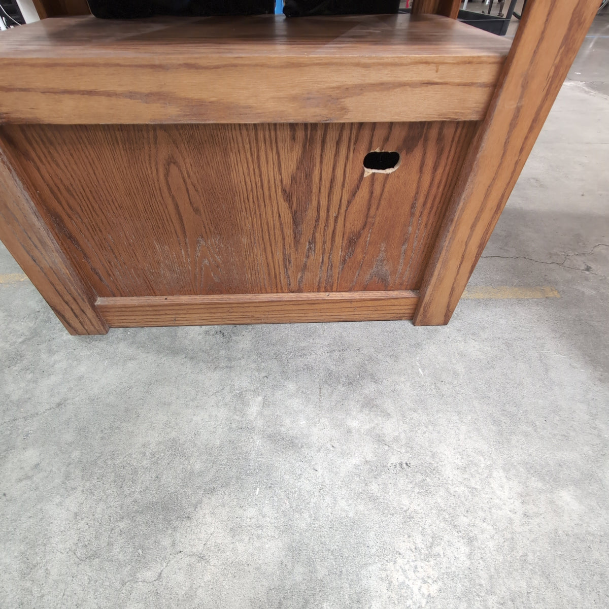 Medium Brown Wood Bookcase with Cabinet Storage