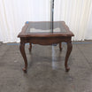Traditional Dark Wood Coffee Table with Glass Top