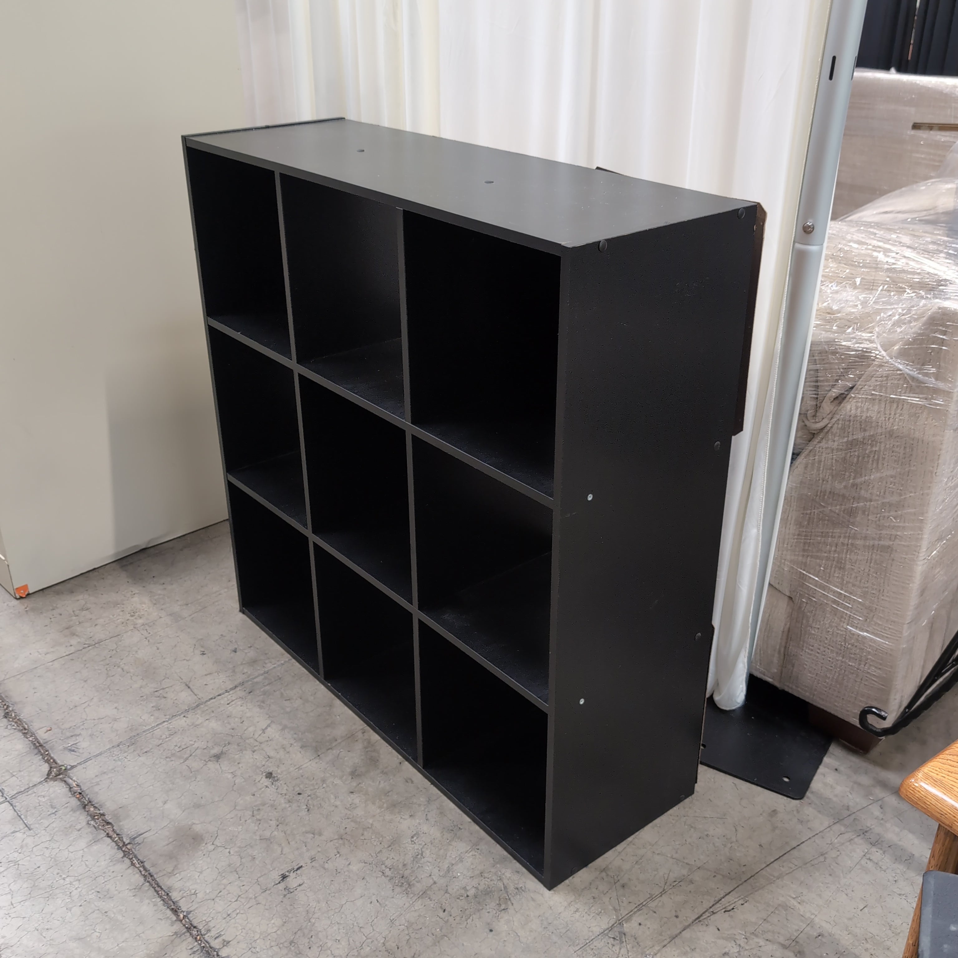 Dark Brown Wood Nine-Compartment Bookcase