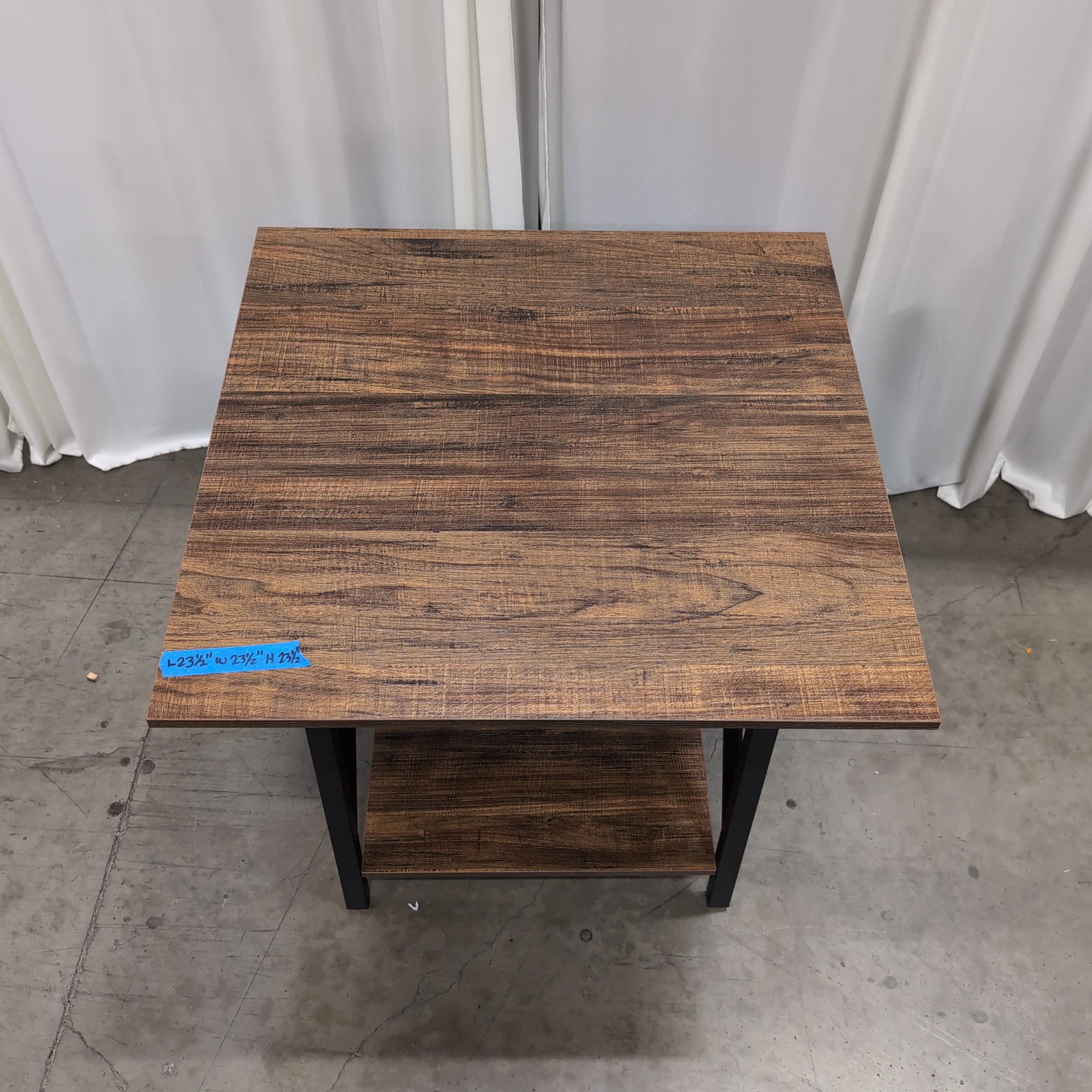 Industrial Style Brown Wood-Look End Table with Shelf