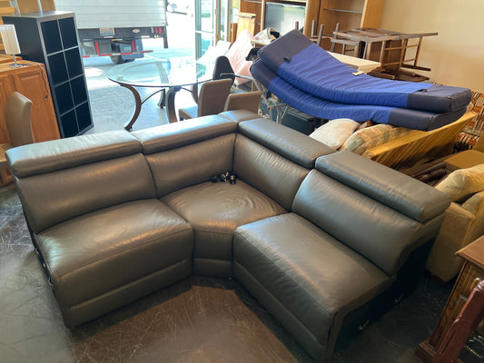 Gray Leather Sectional
