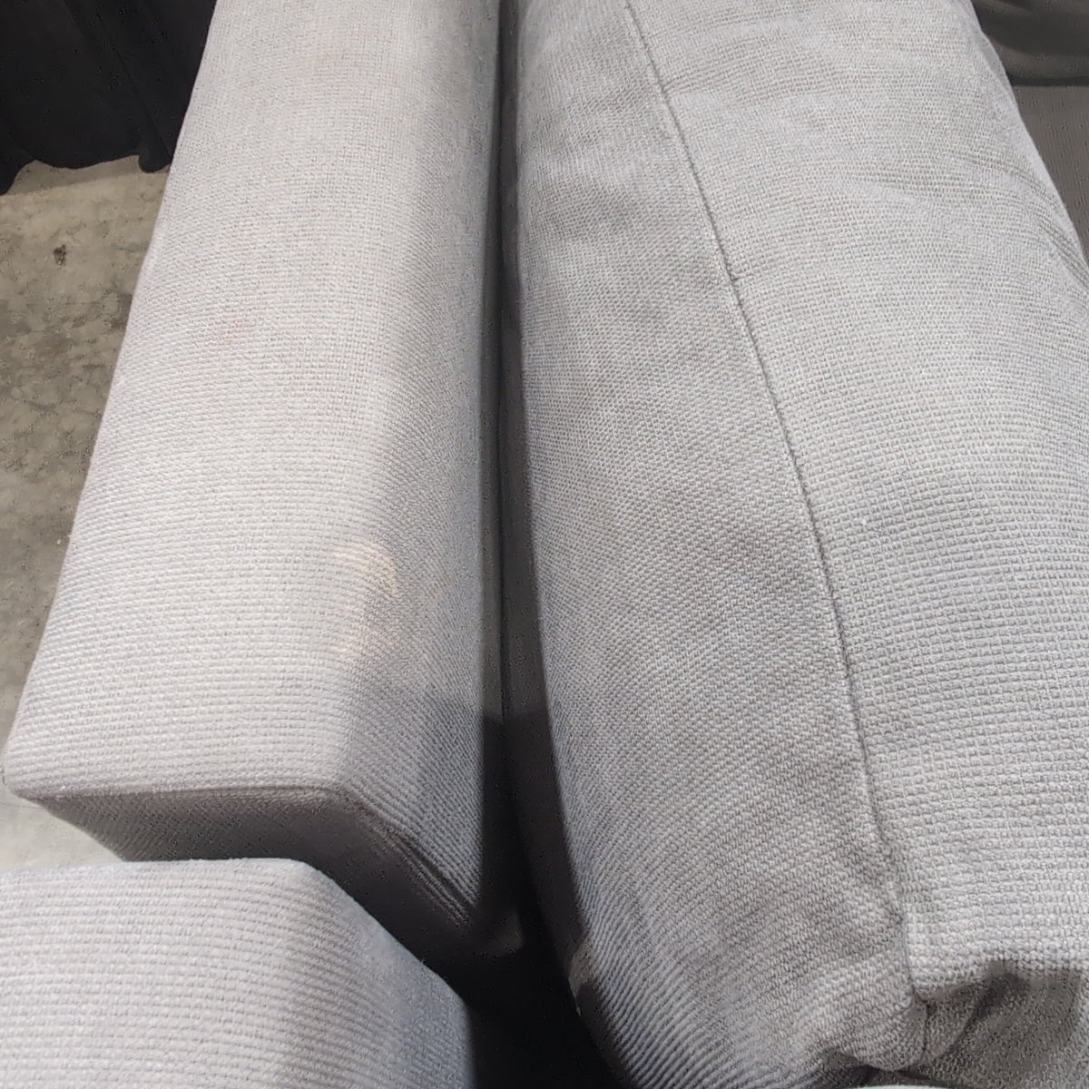 Grey Fabric L-Shaped Sectional Couch