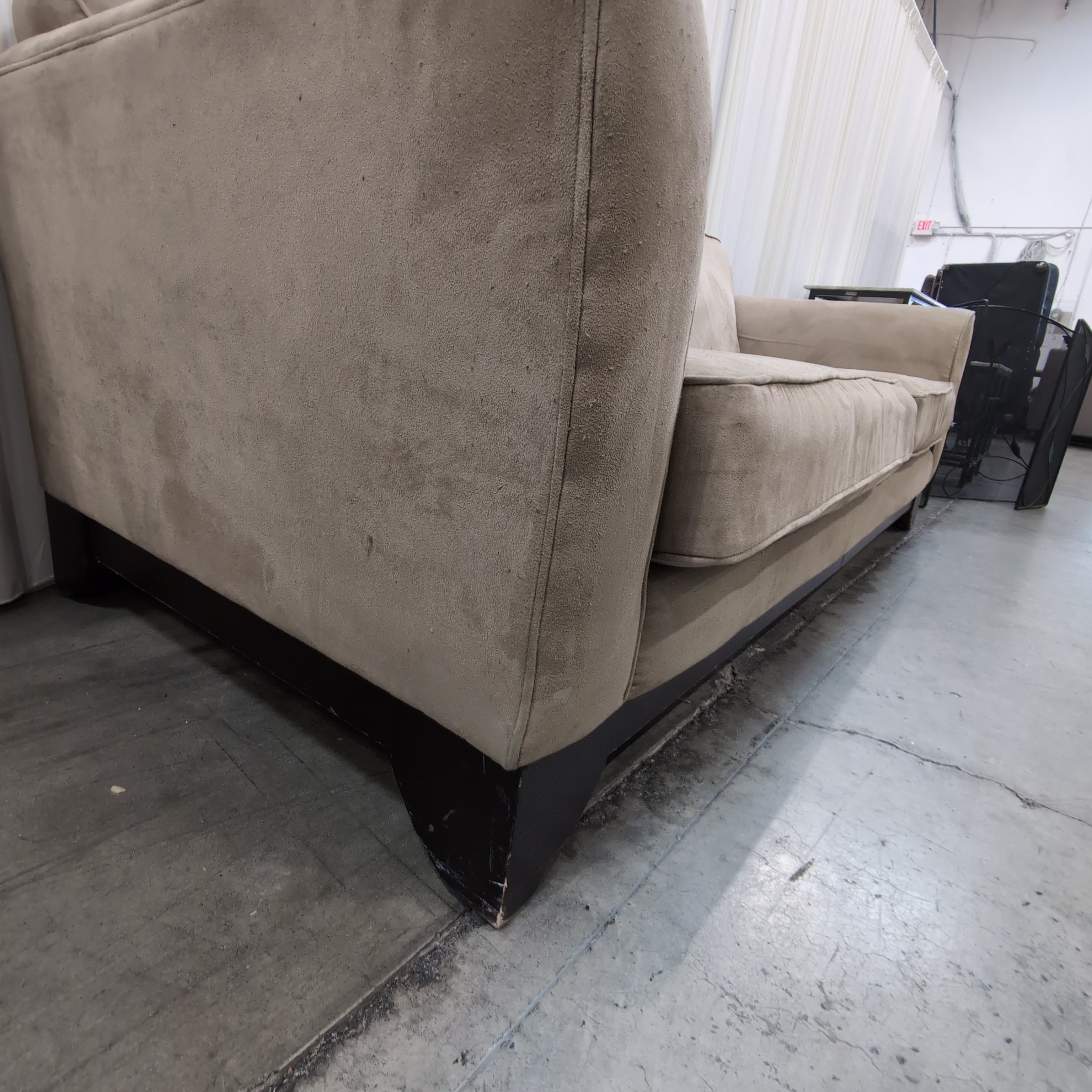 Tan Microfiber Rolled Arm Couch