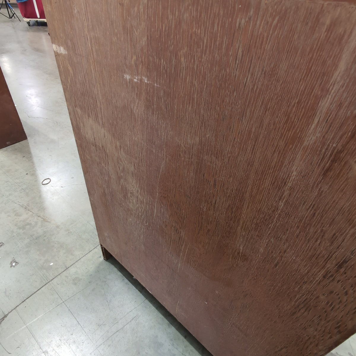 Brown Stained Wood Three-Shelf Bookcase