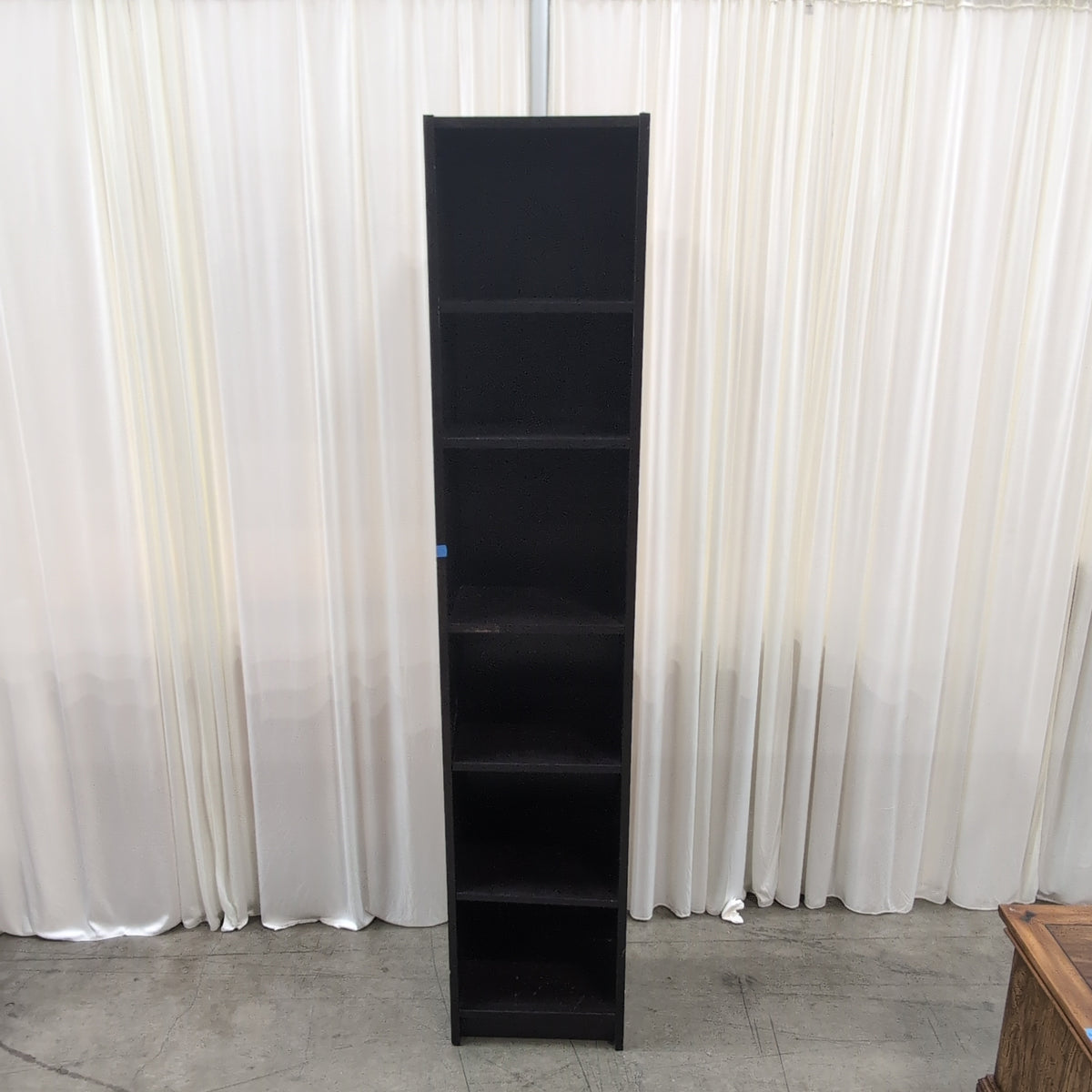 Tall Black Multi-Shelf Bookcase