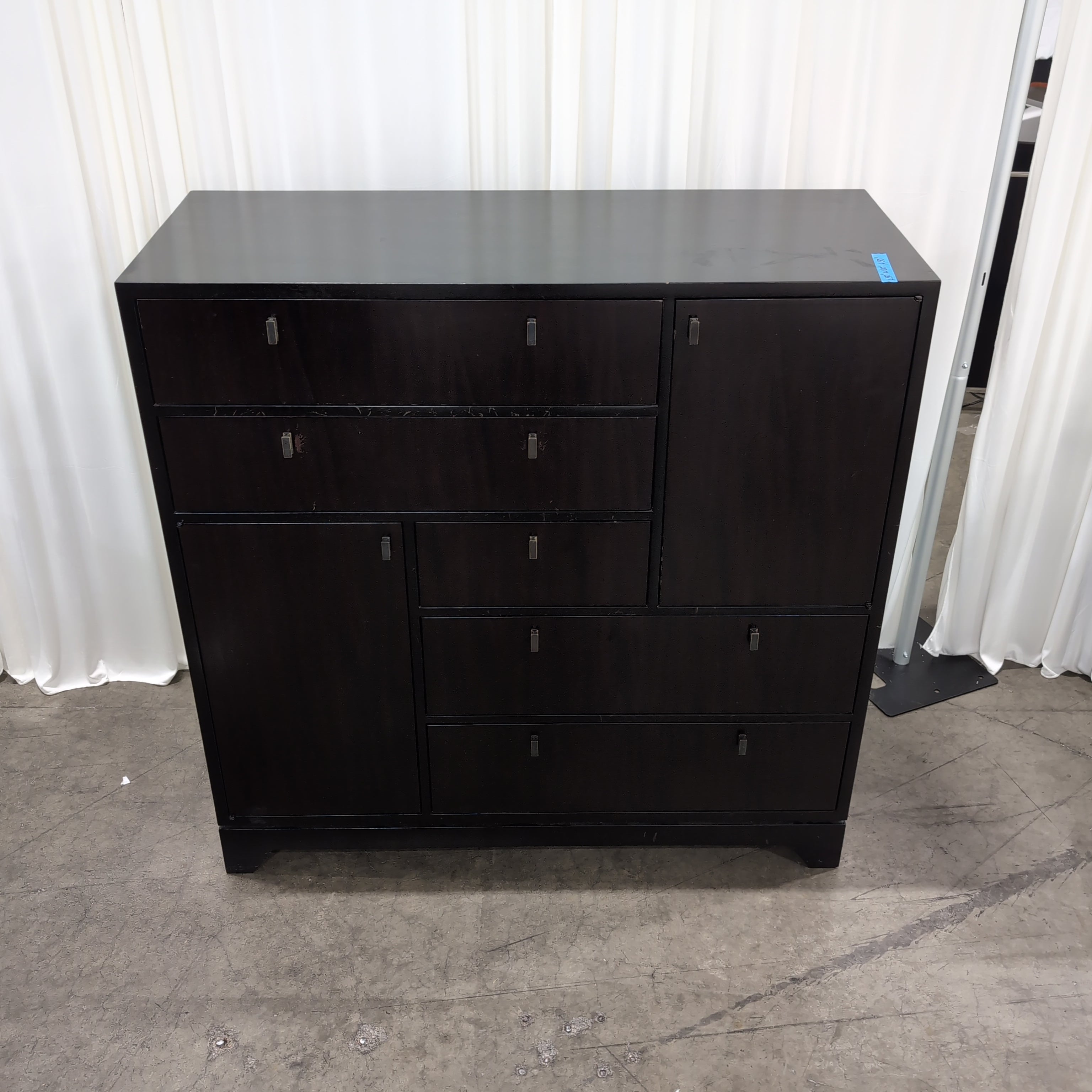 Dark Wood TV Stand with Cabinet Storage