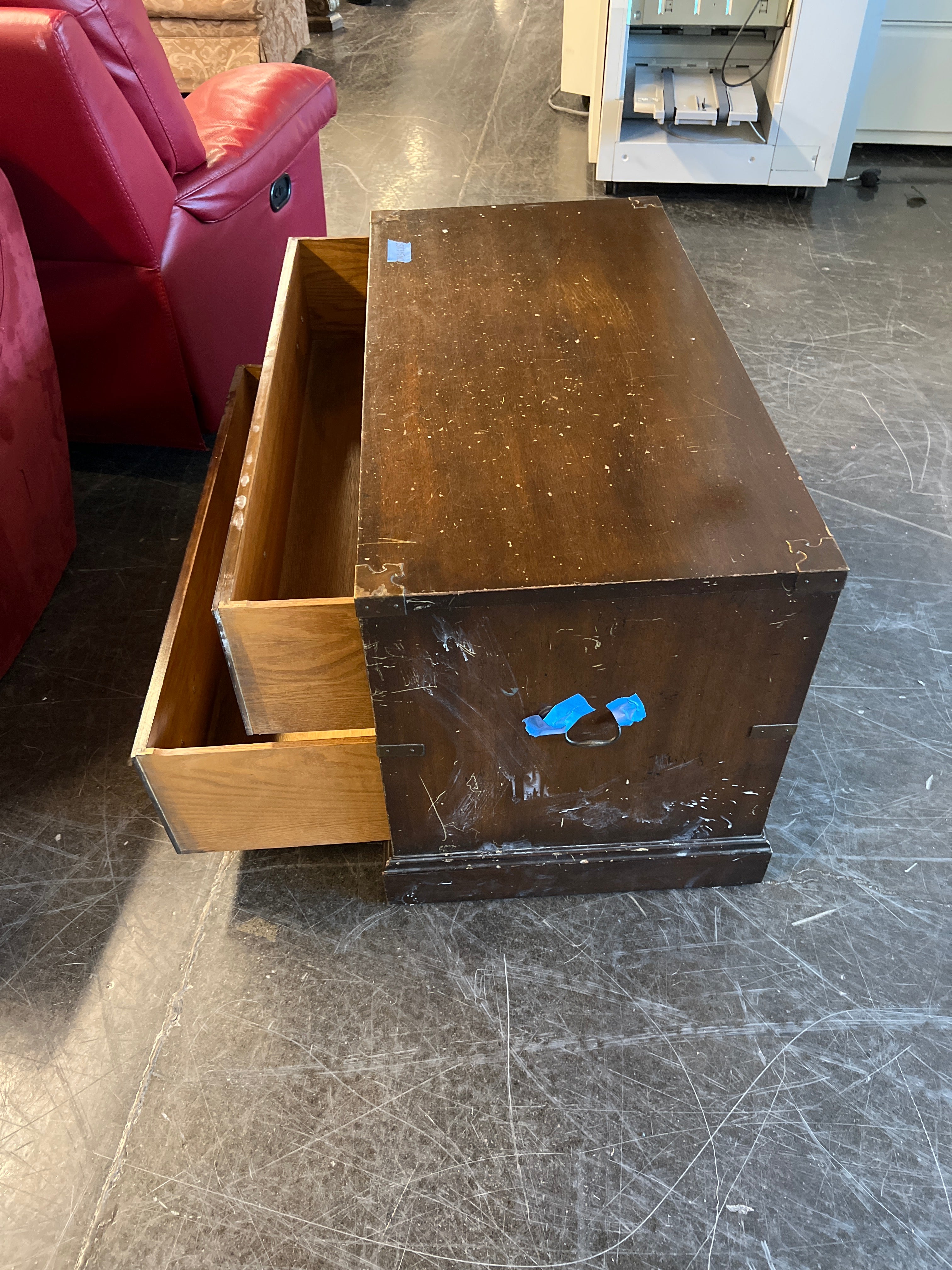 Vintage Wood Two-Drawer Chest