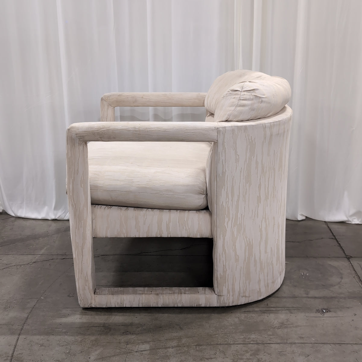 Cream Patterned Upholstered Armchair