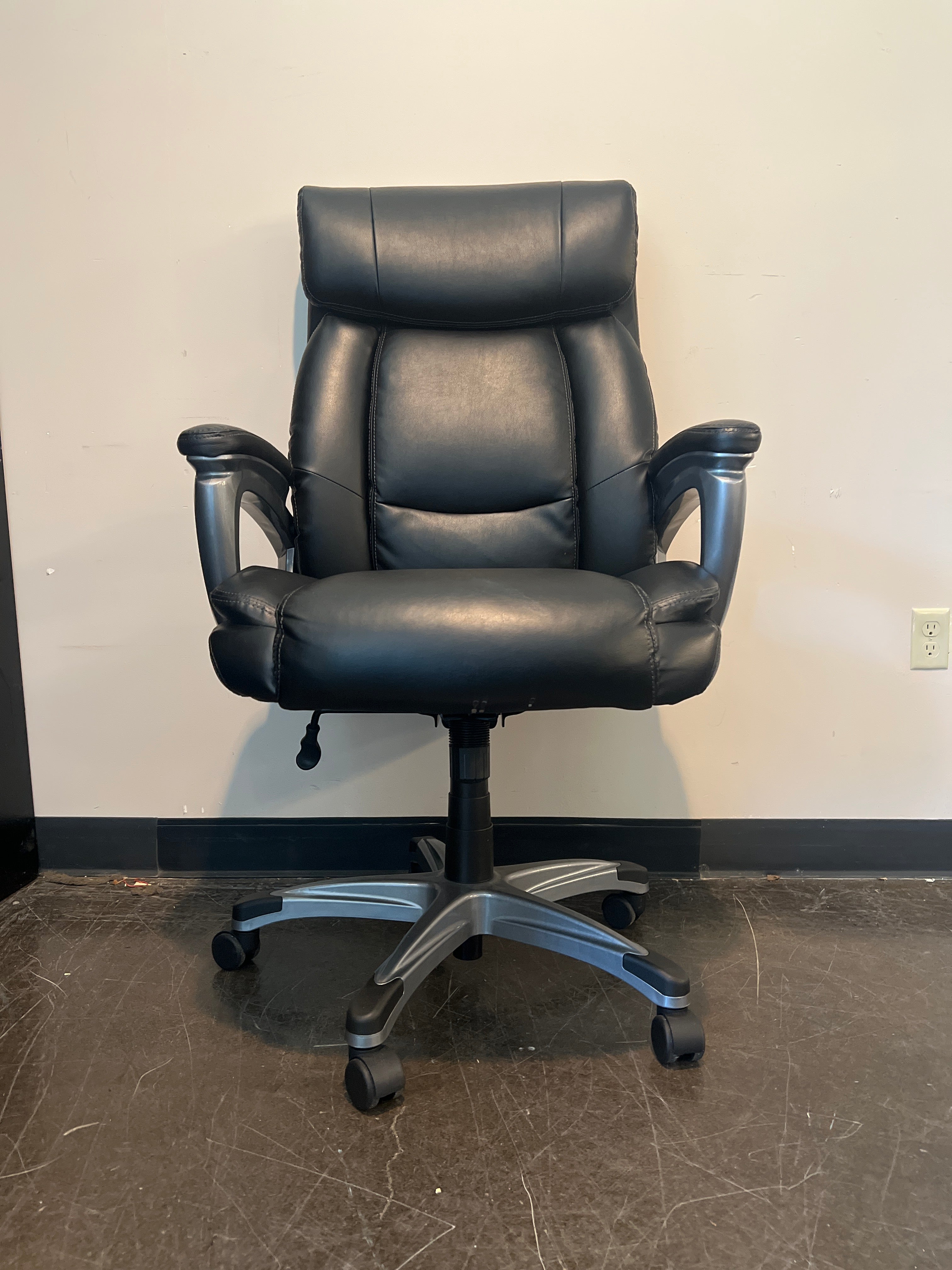 Ergonomic Black Leather Office Chair