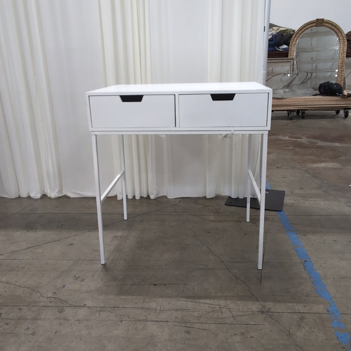 White Two-Drawer Home Office Desk
