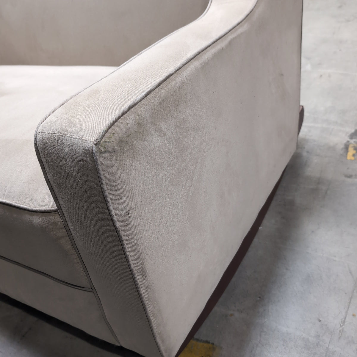 Cream Upholstered Rocking Chair with Wood Base