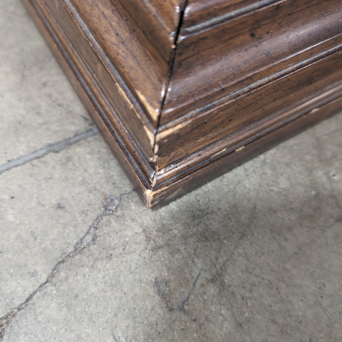 Ornate Dark Wood Two-Drawer Nightstand