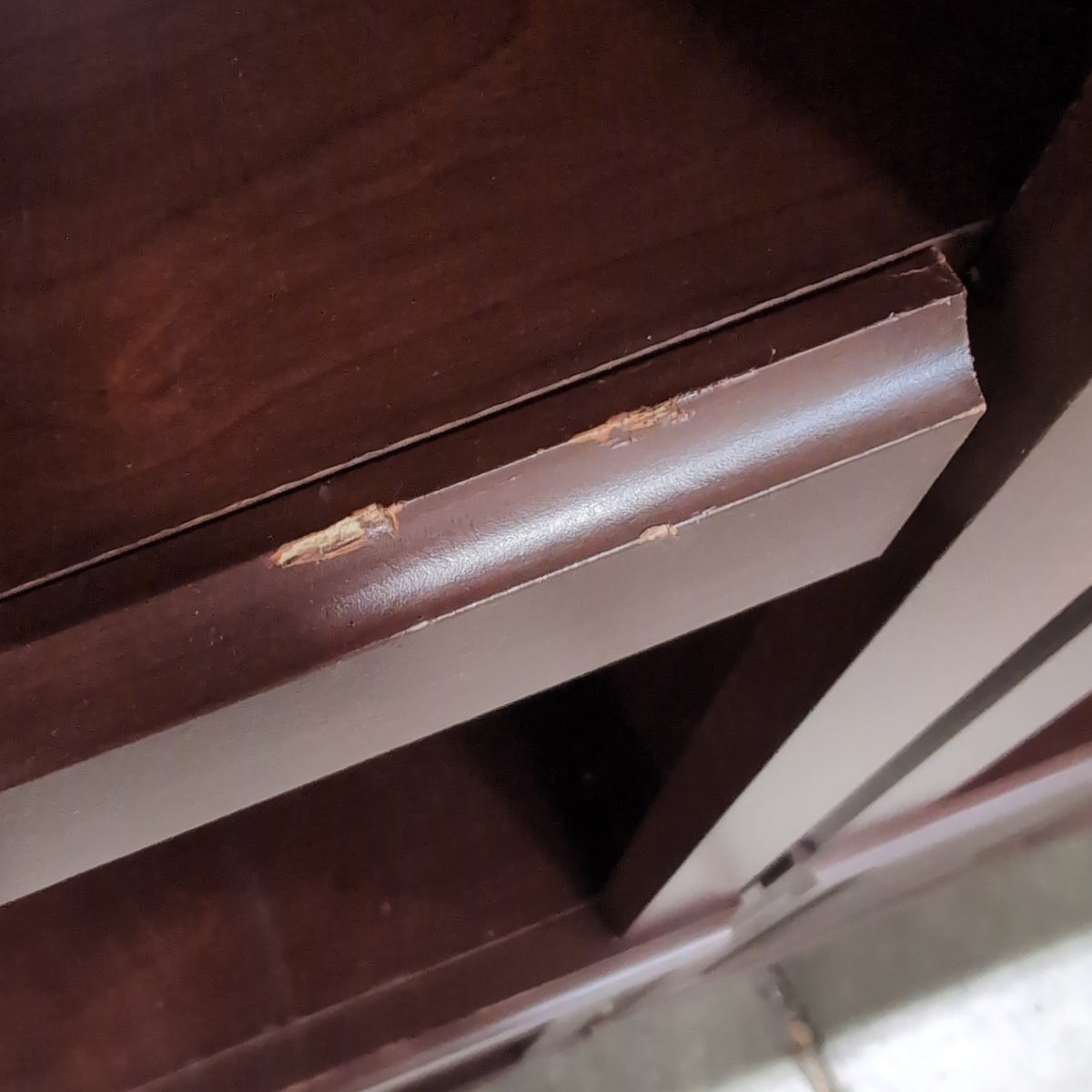 Sauder Dark Brown Three-Section Bookcase with Cabinet Doors