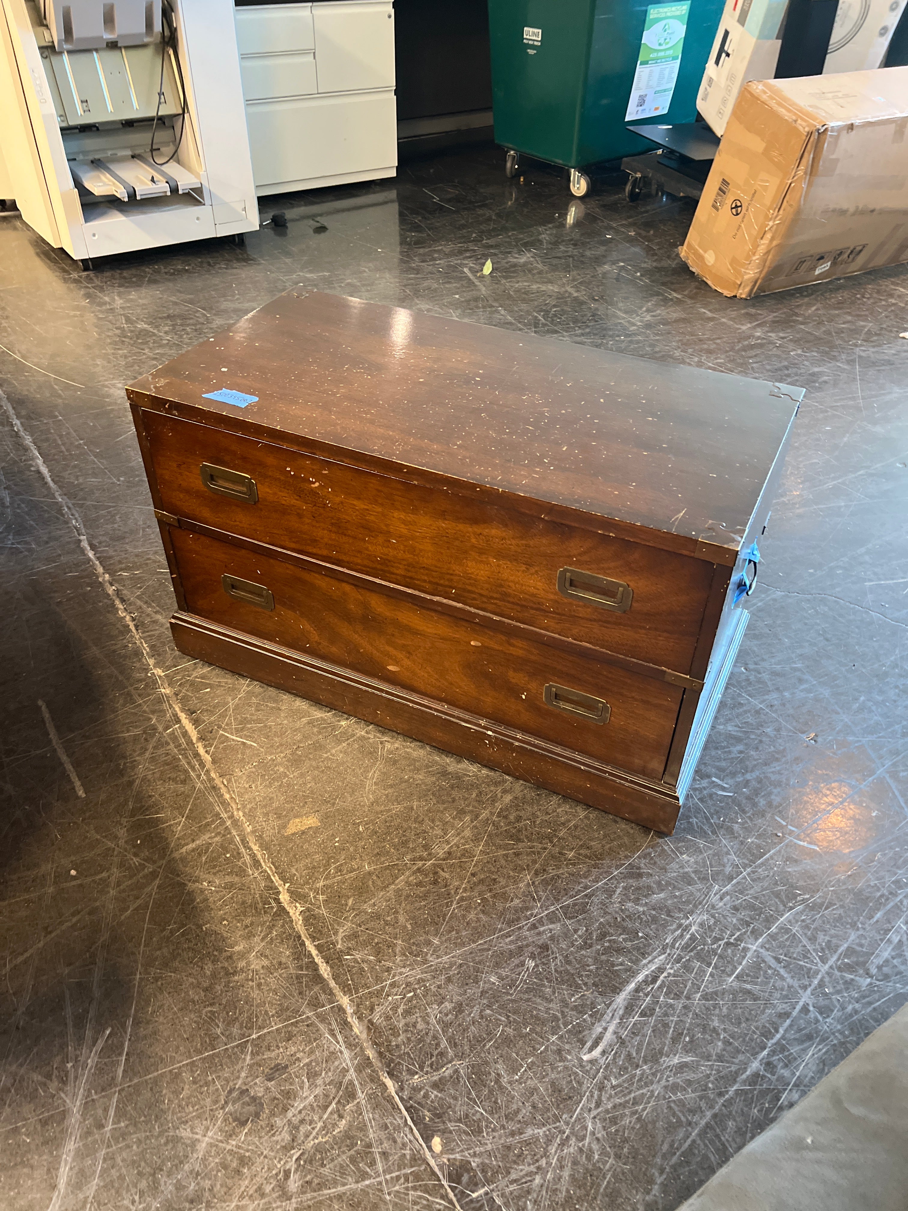 Vintage Wood Two-Drawer Chest