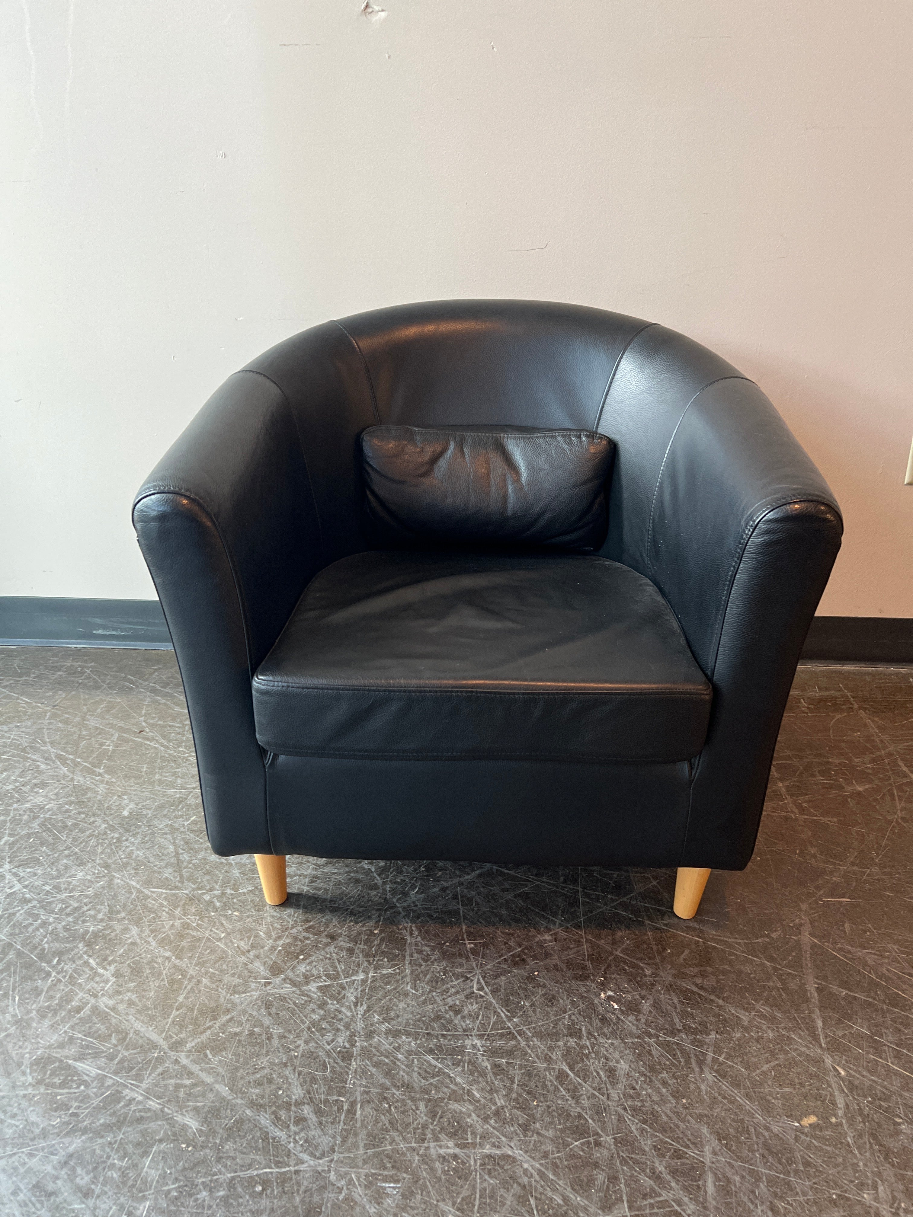 IKEA Tullsta Black Faux Leather Armchair