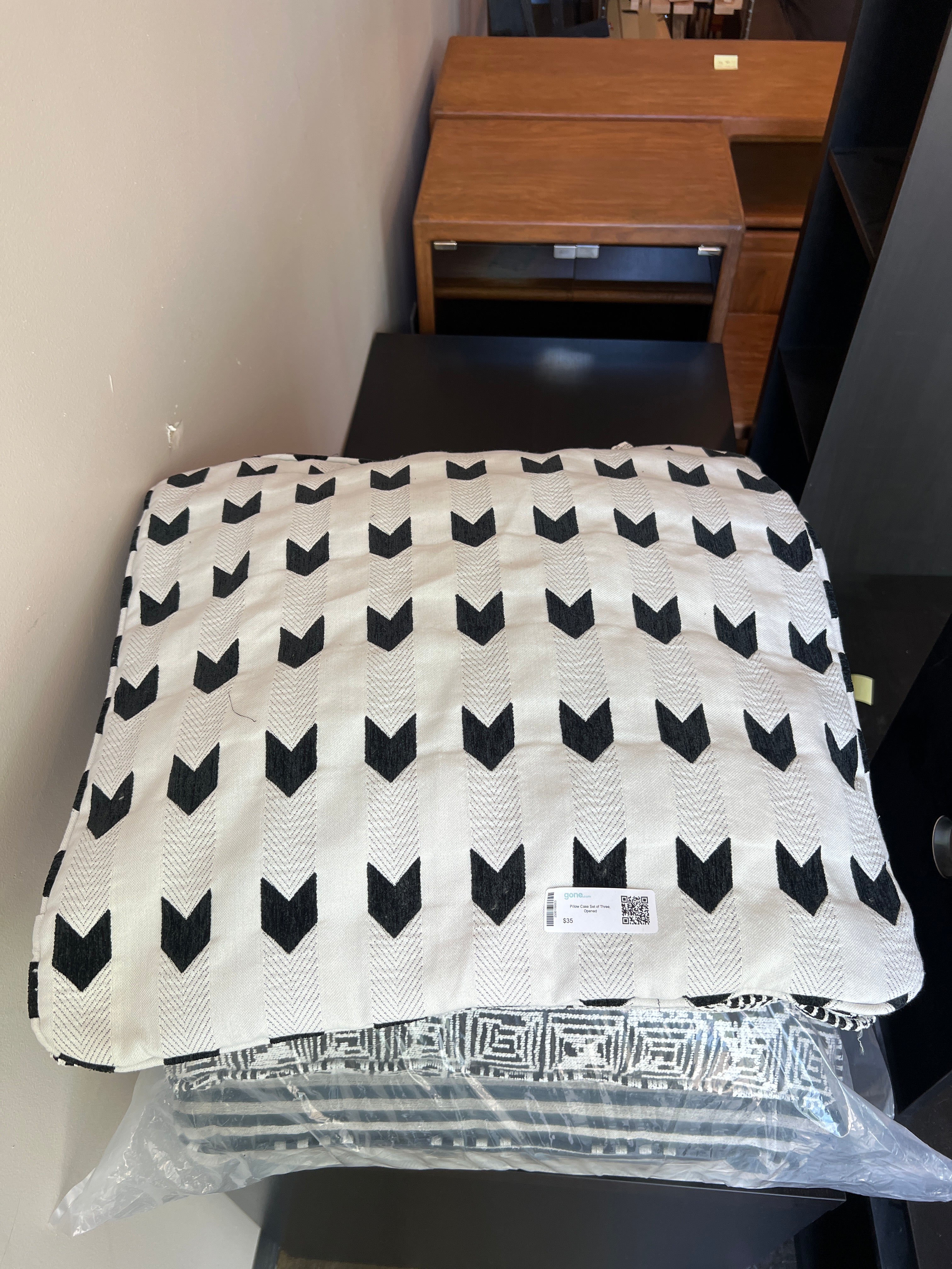 Pillow Case Set of Three, Opened