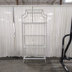 Modern White Metal Bookcase with Glass Shelves
