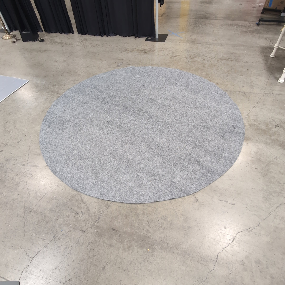 Grey Round Felt Area Rug