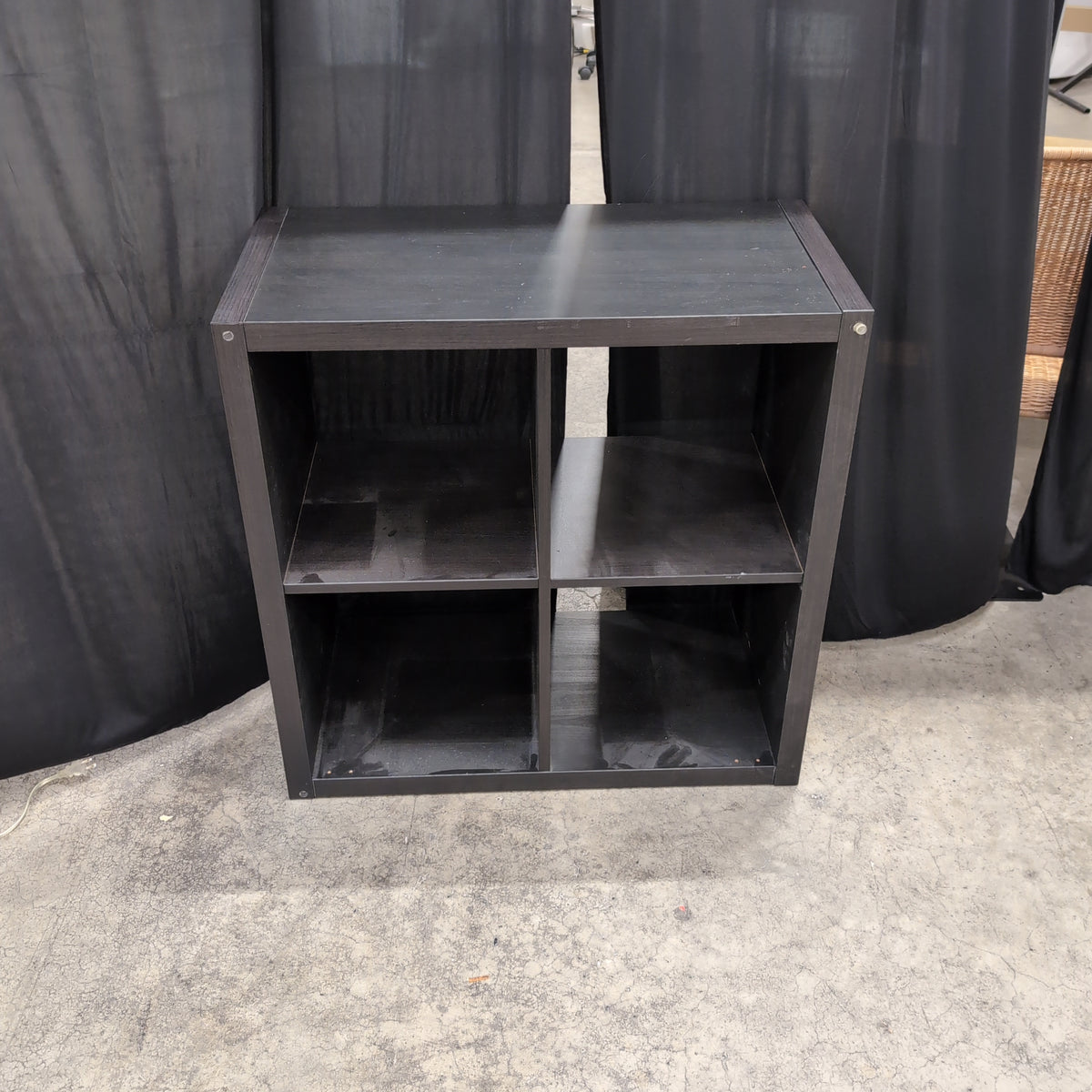 Dark Wood Four-Cube Storage Bookcase