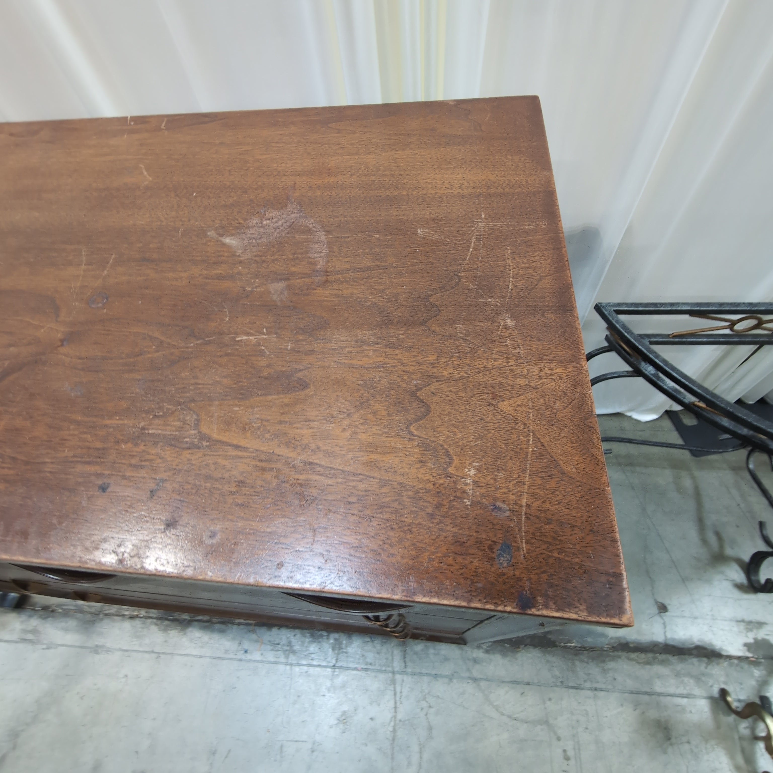 Mid-Century Modern Five-Drawer Dresser in Dark Wood