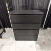 Dark Brown Four-Drawer Dresser in Wood-Look Laminate
