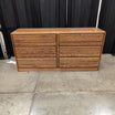 Light Brown Oak Grain Six-Drawer Dresser
