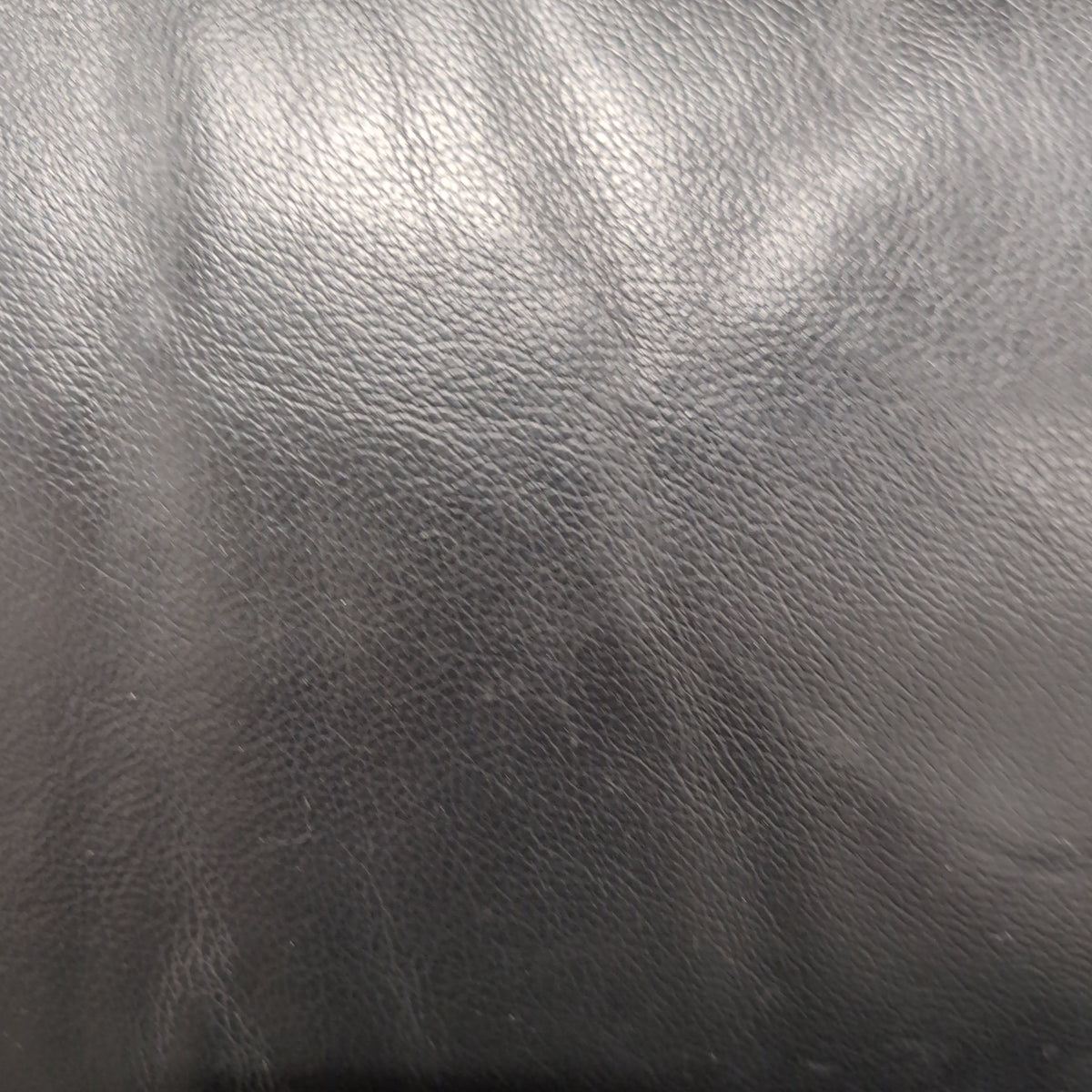 Black Rolled Arm Three-Cushion Couch in Leather