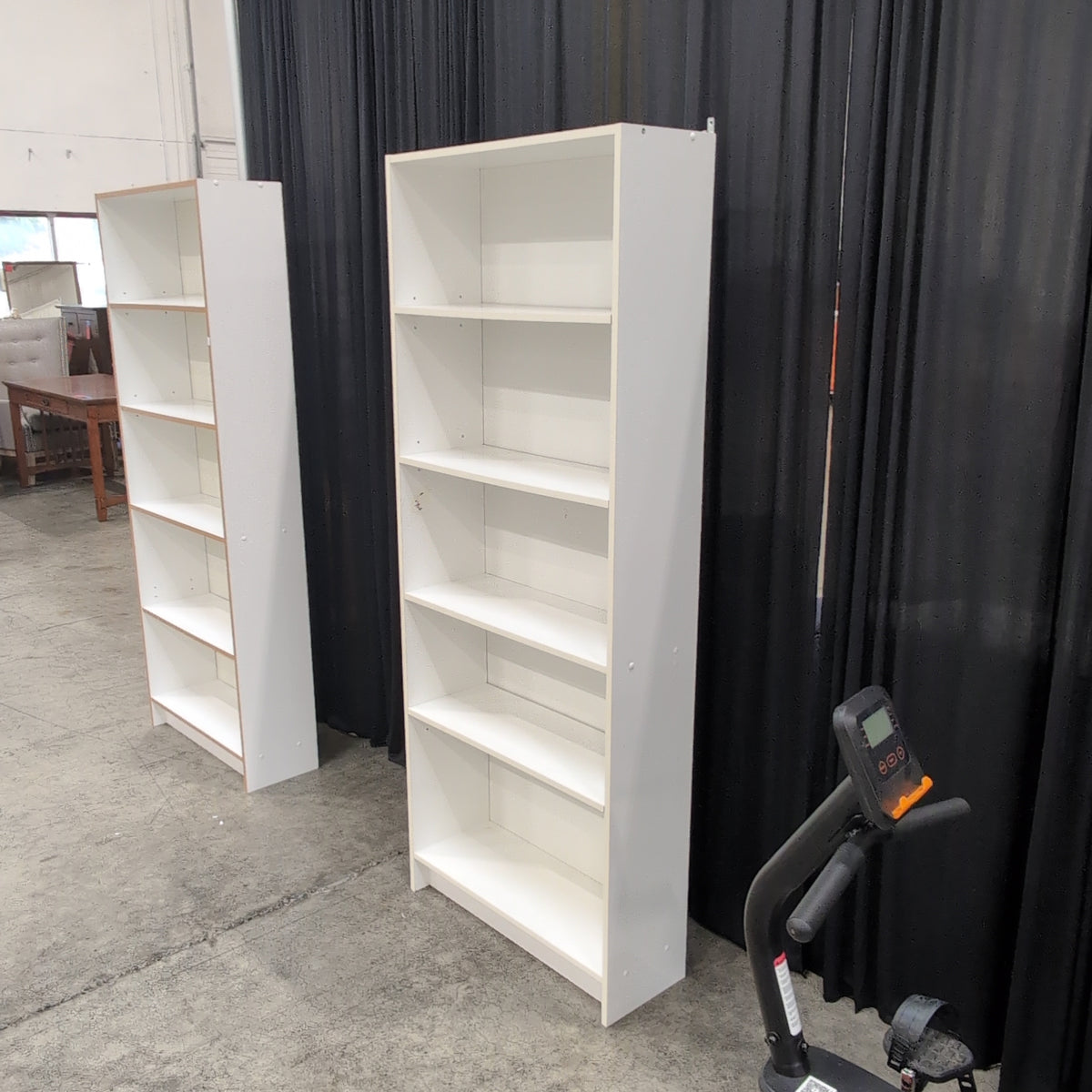 White Five-Shelf Storage Bookcase