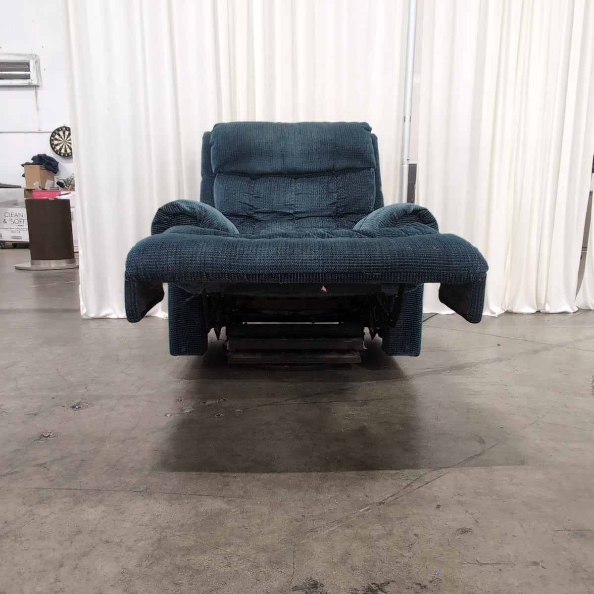 Deep Teal Padded Recliner in Ribbed Fabric