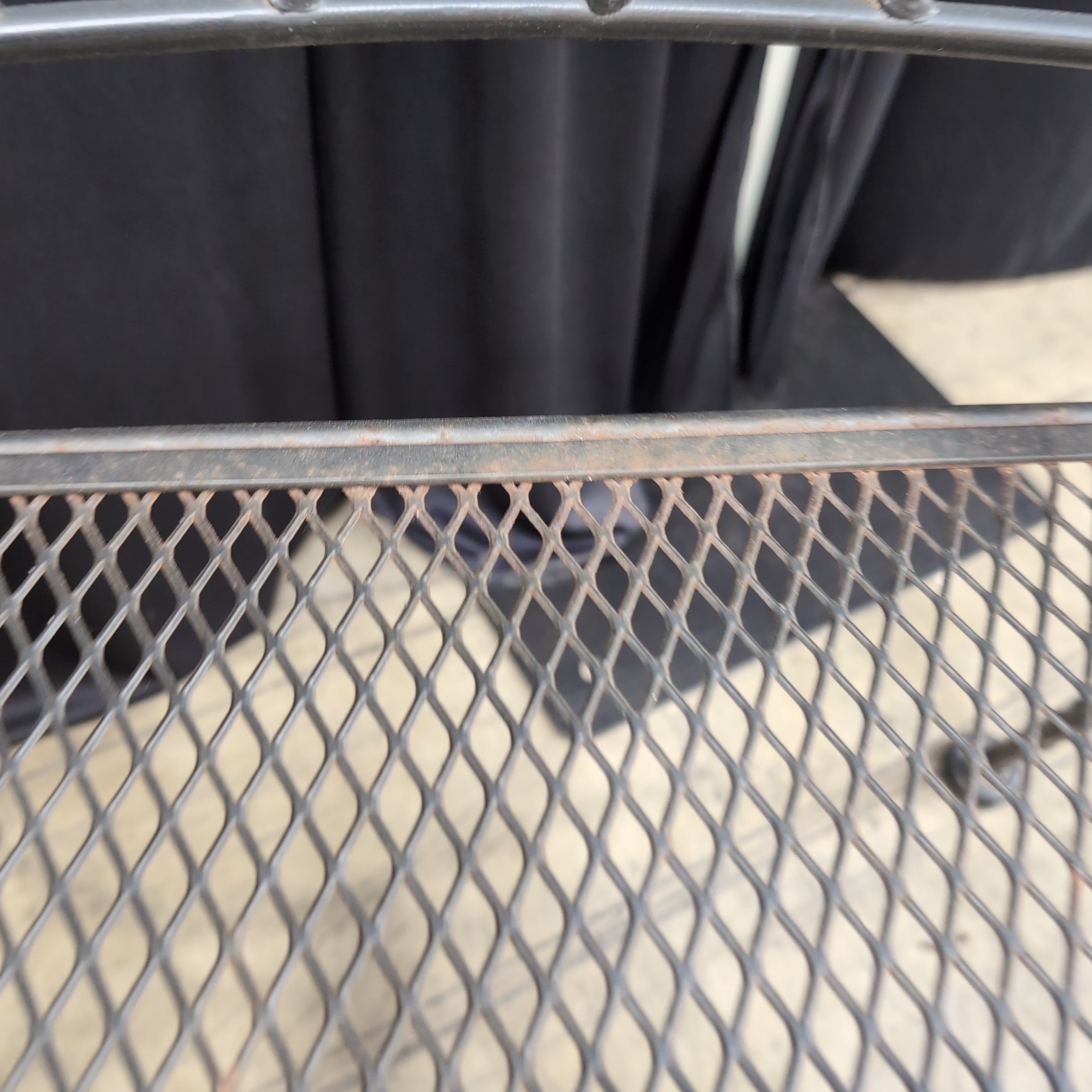 Black Wrought Iron Round Outdoor Table and Four Chairs