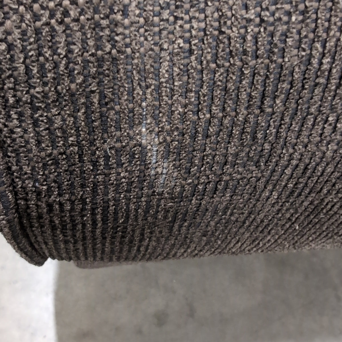 Dark Gray Fabric Loveseat with Rolled Arms