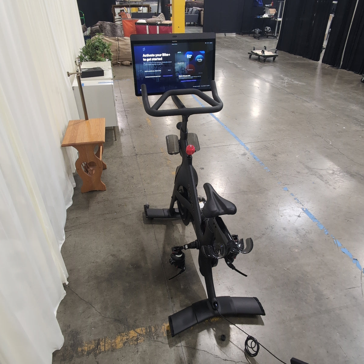 Peloton Black Exercise Bike with Interactive Screen