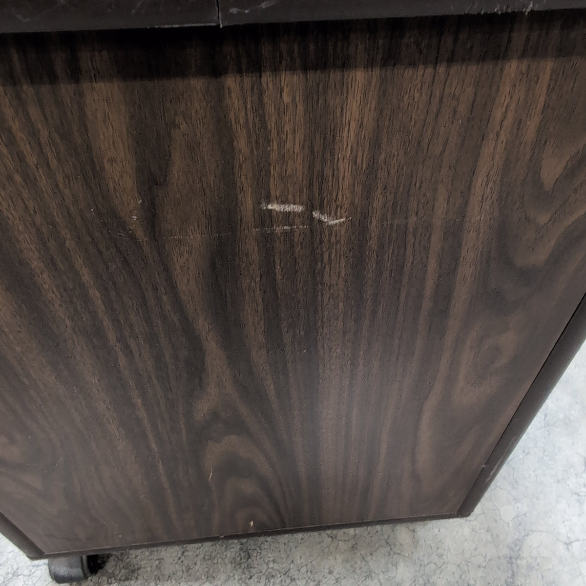 Dark Wood Two-Door Storage End Table