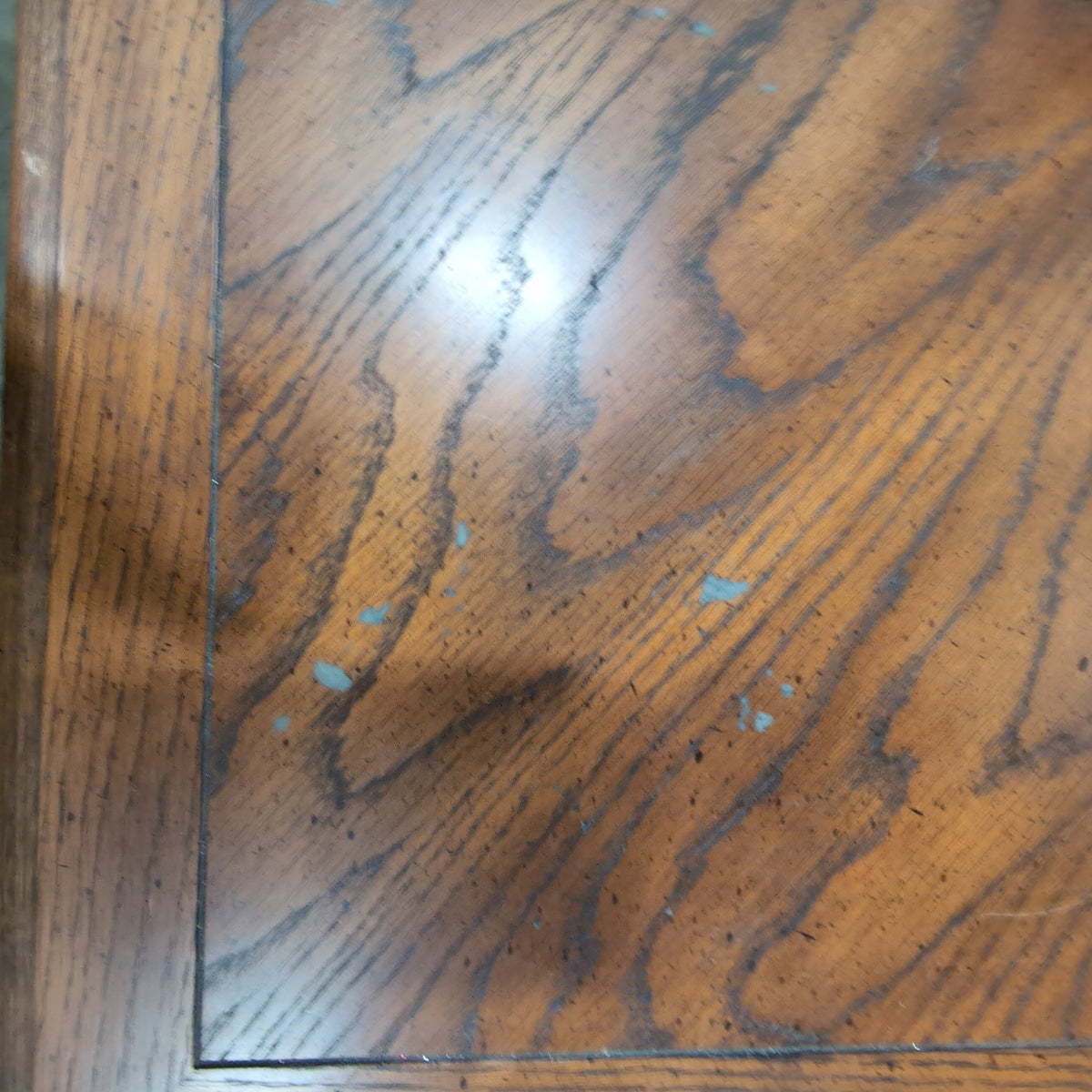 Traditional Brown Wood End Table with Carved Panels