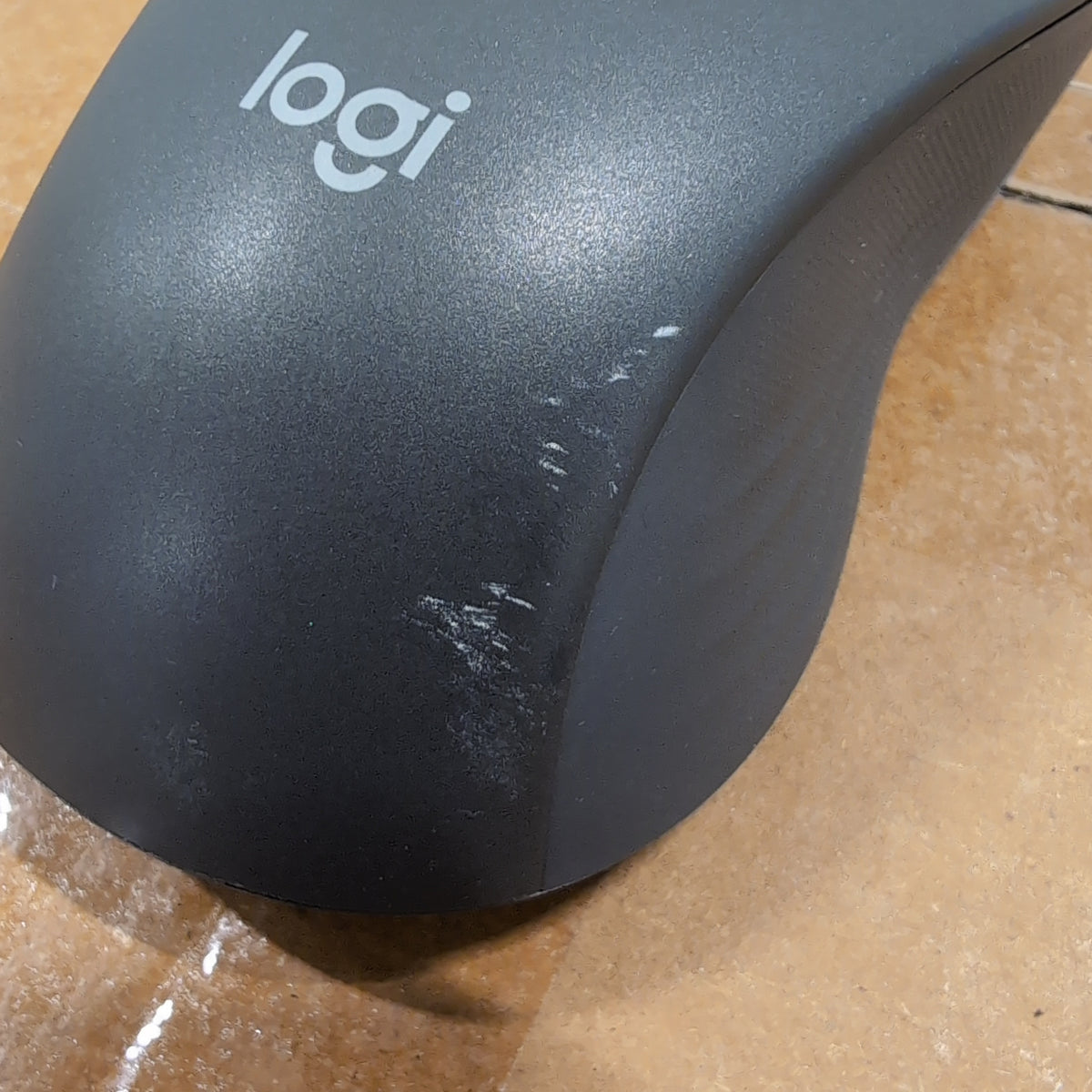 Logitech Dark Gray Computer Mouse in Plastic