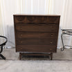 Mid-Century Modern Five-Drawer Dresser in Dark Wood