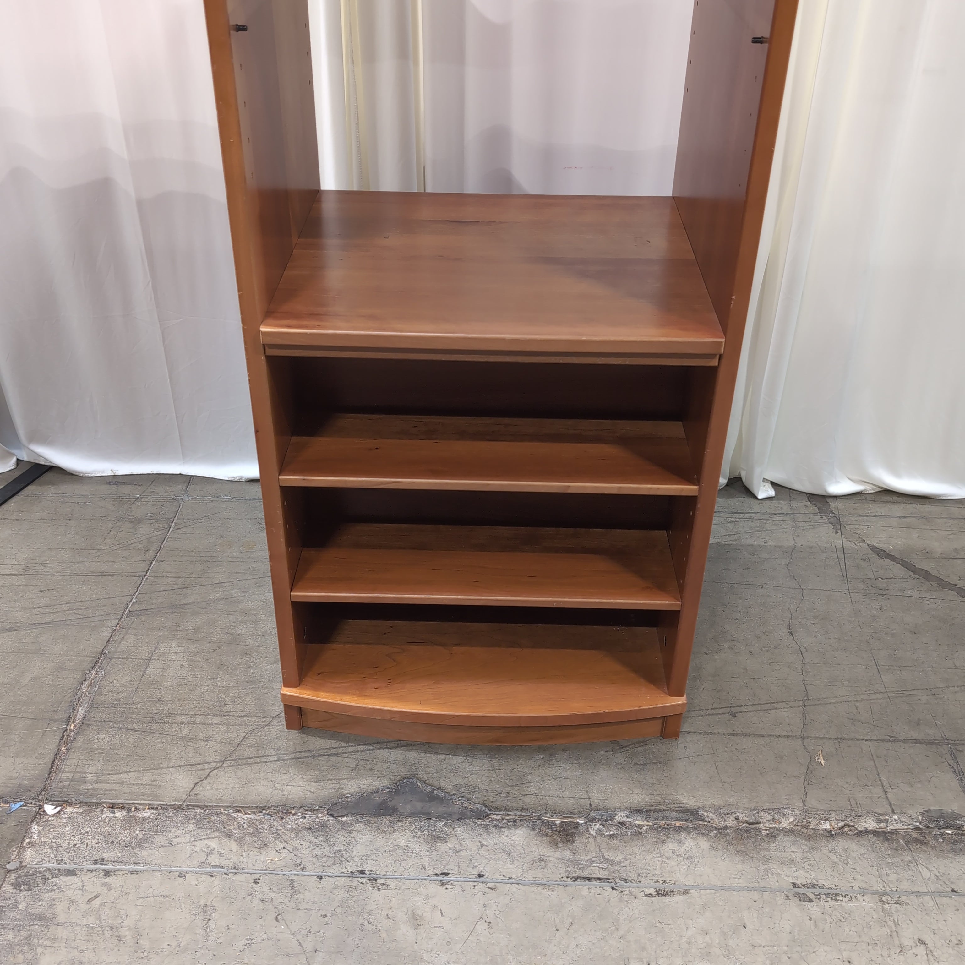 Medium Brown Wood Three-Shelf Bookcase