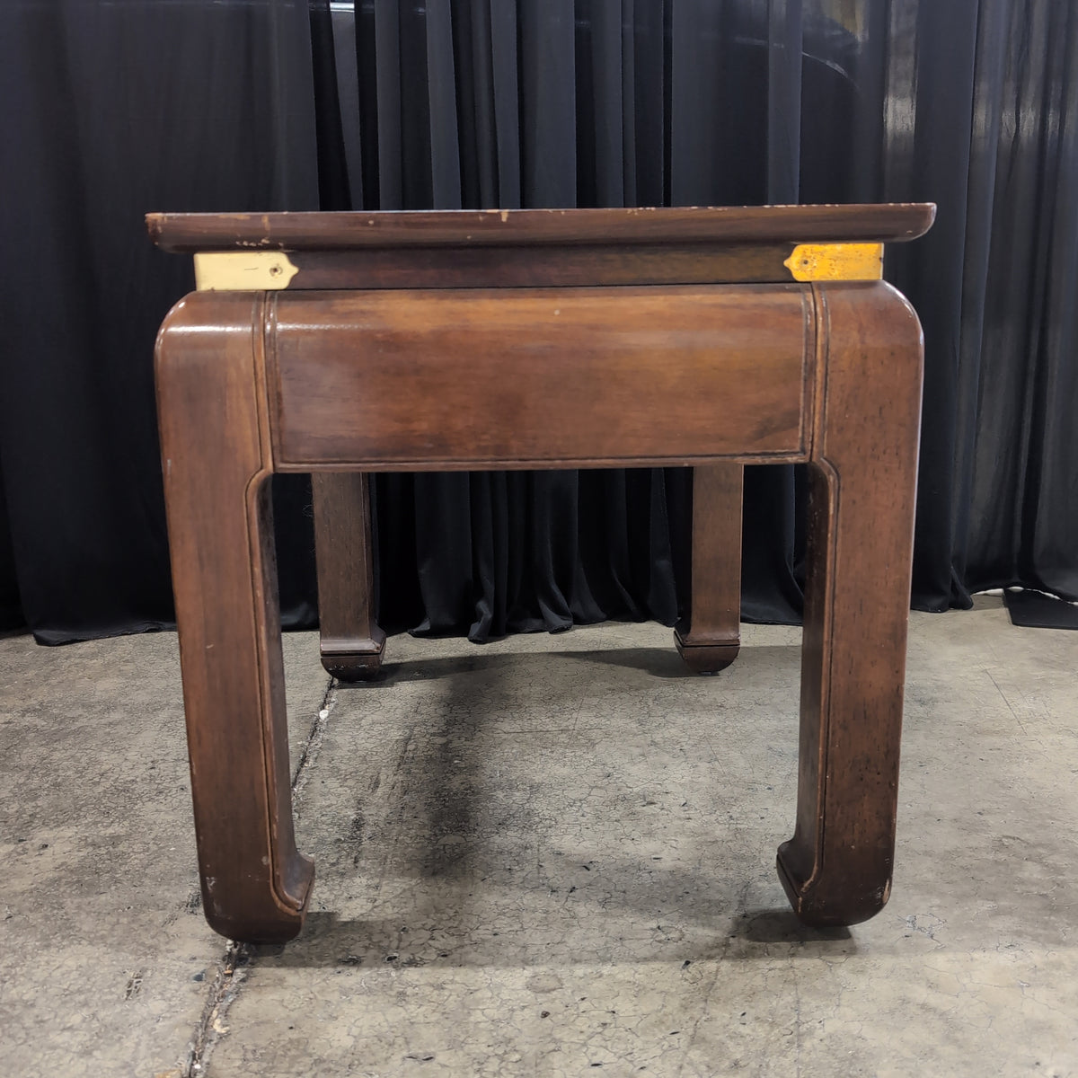 Dark Wood Patterned Top End Table
