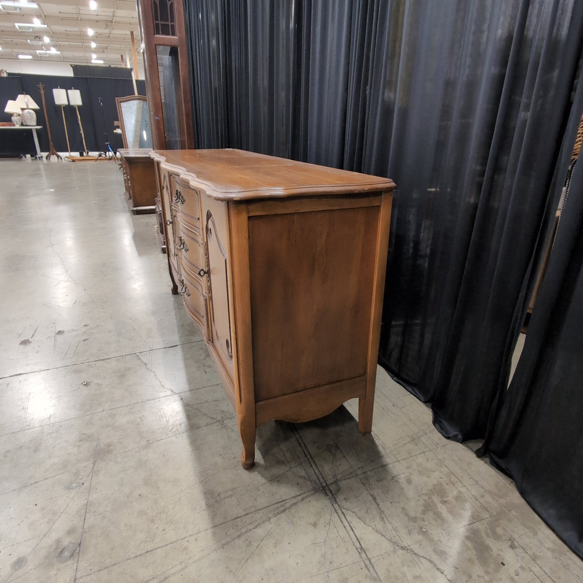Bassett Furniture-French Provincial Wood Buffet with Mirrored Top