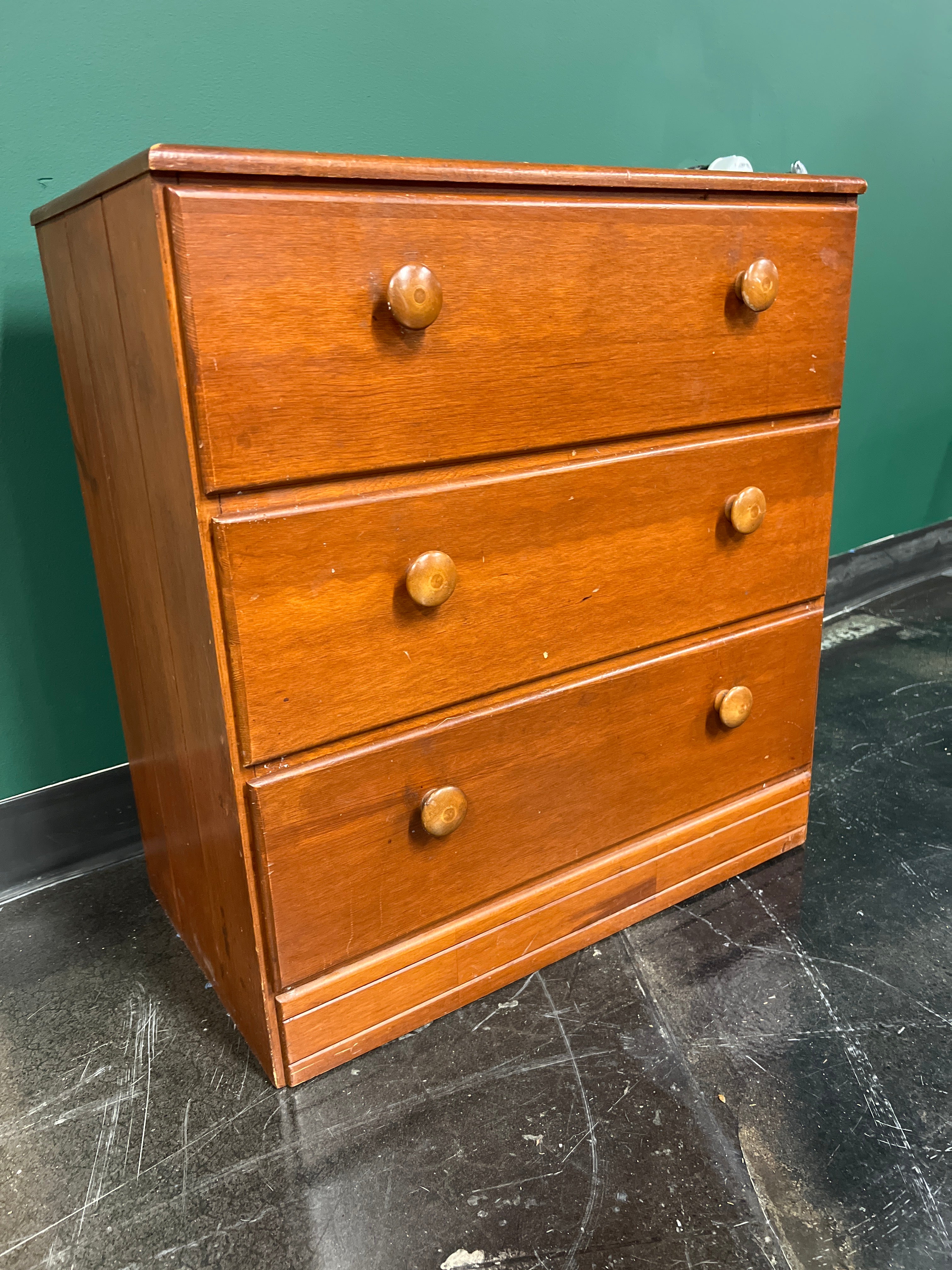 Rustic Three-Drawer Wooden Chest