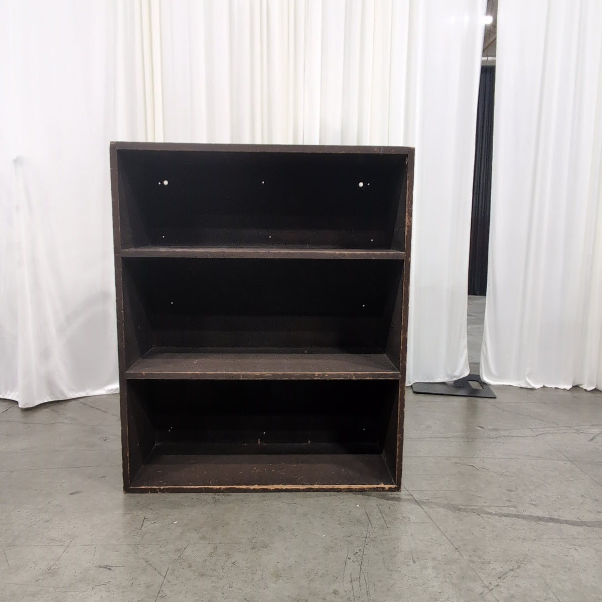 Dark Brown Three-Shelf Bookcase in Wood Tone