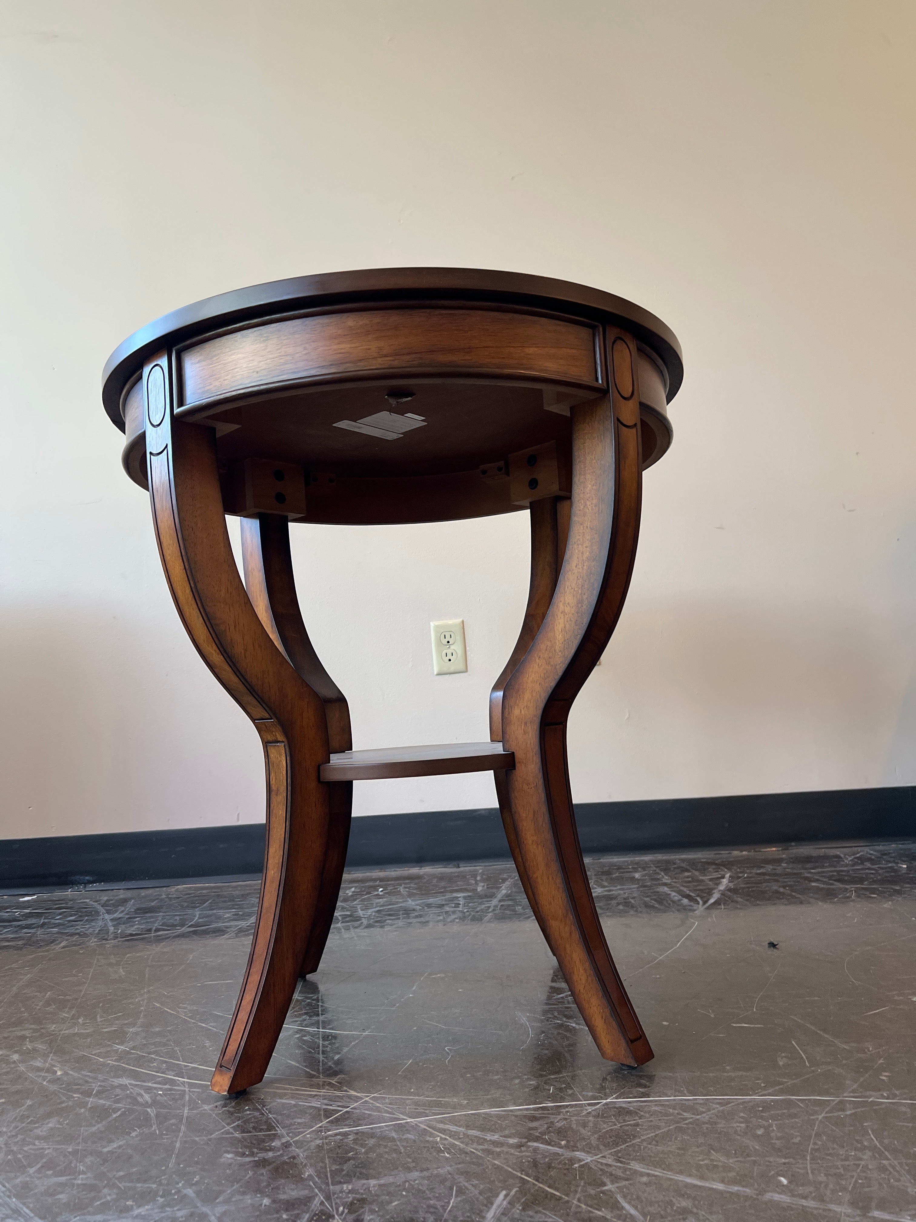 Round Hardwood Accent Table