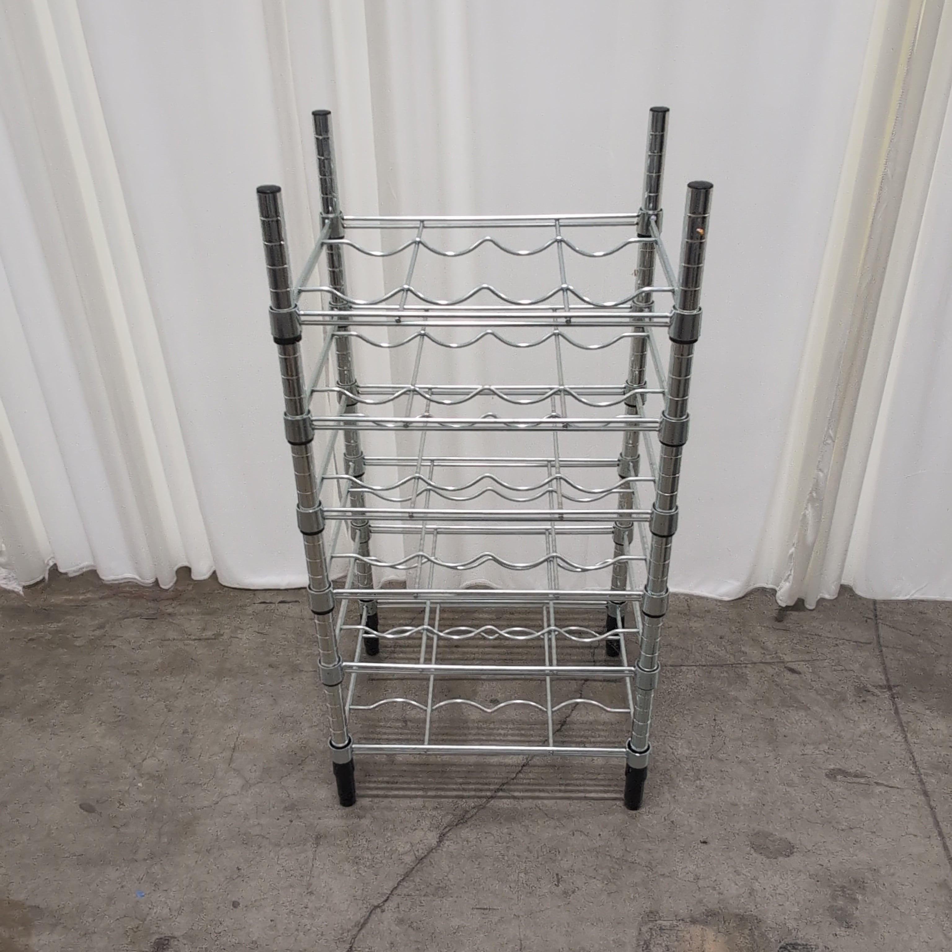 Chrome Five-Tier Bottle Wine Rack