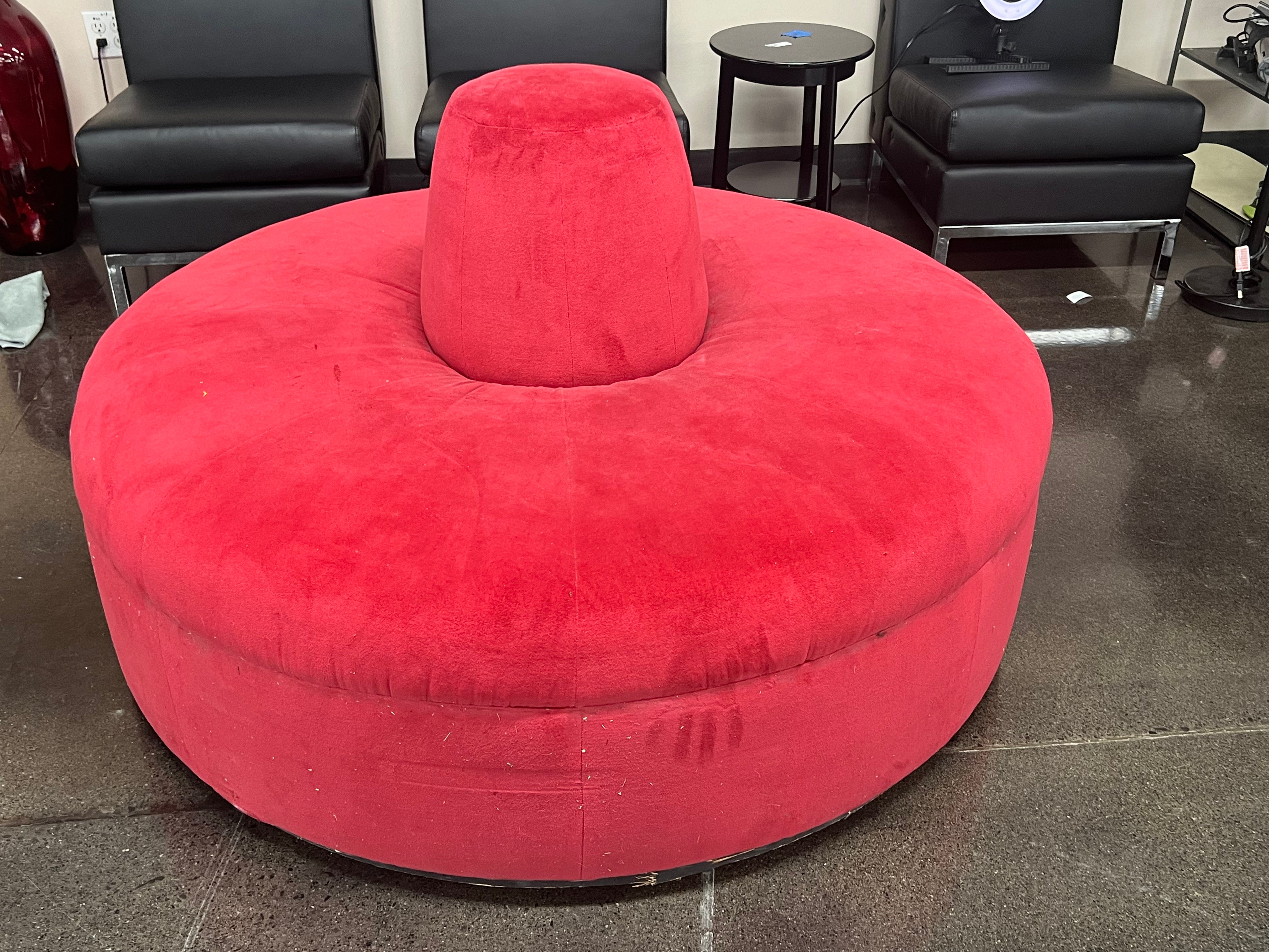 360° Swivel Red Velvet Couch
