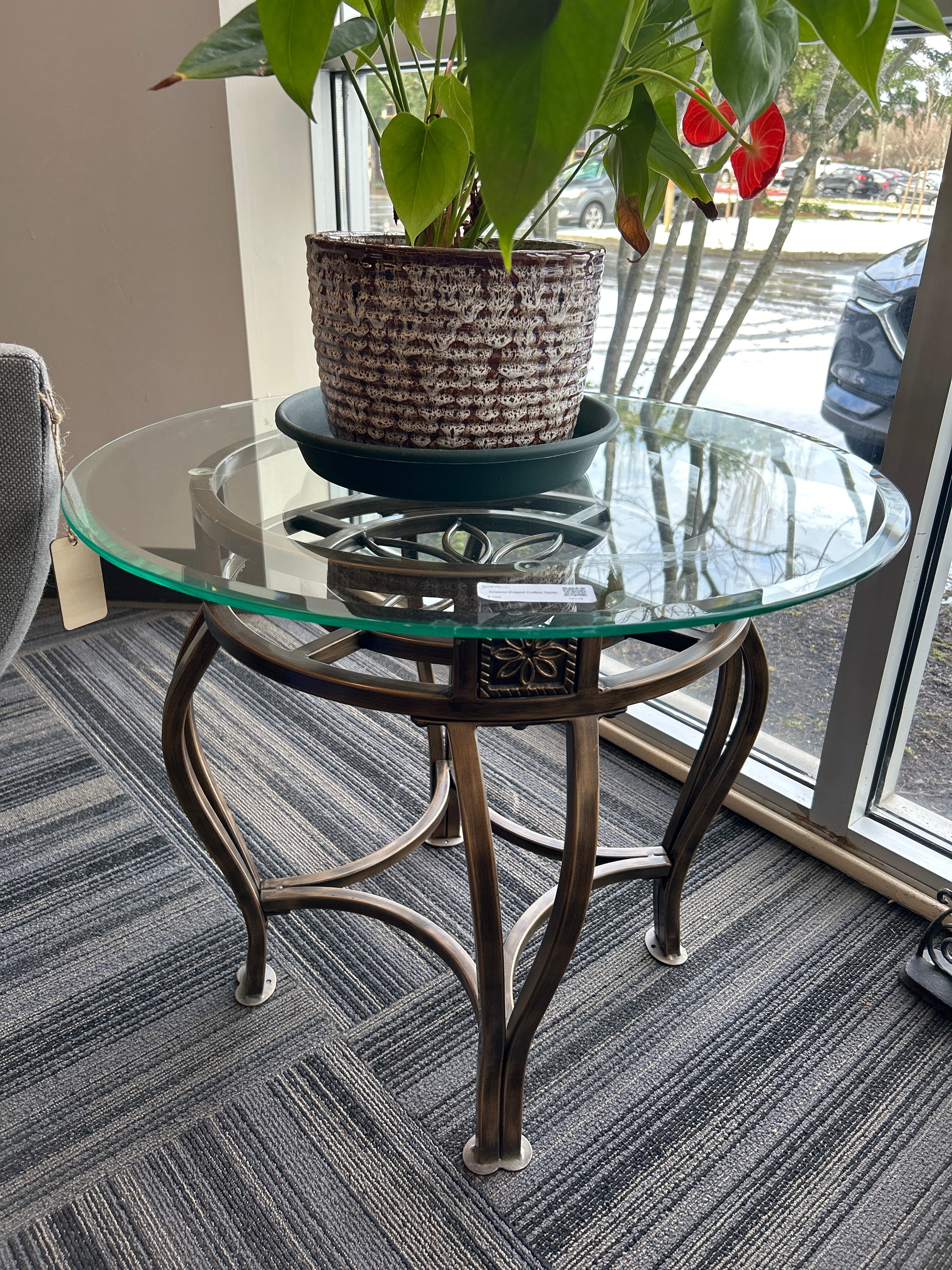 Copper-Edged Coffee Table