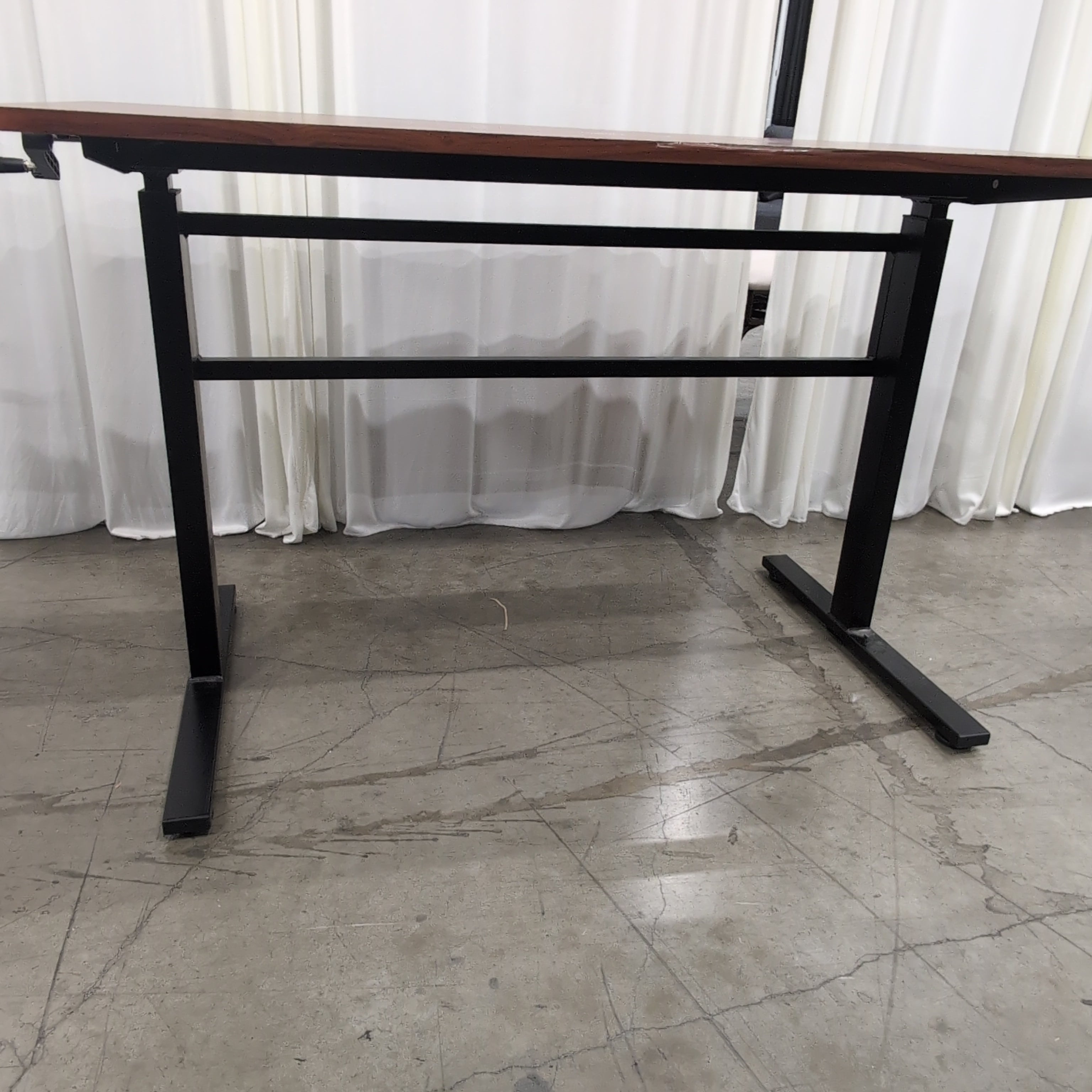 Dark Wood Grain Adjustable Standing Desk