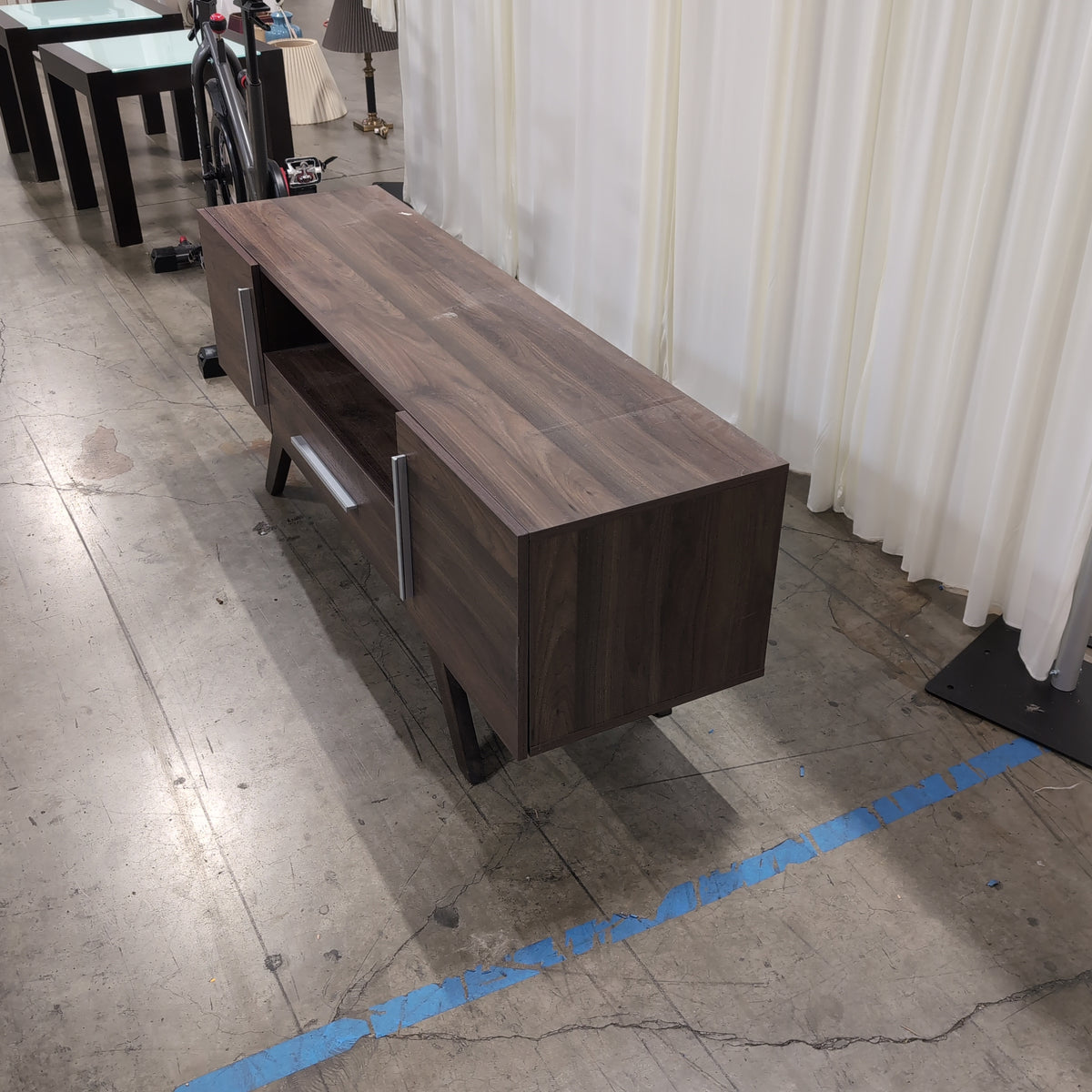 Mid-Century Modern Dark Wood TV Stand