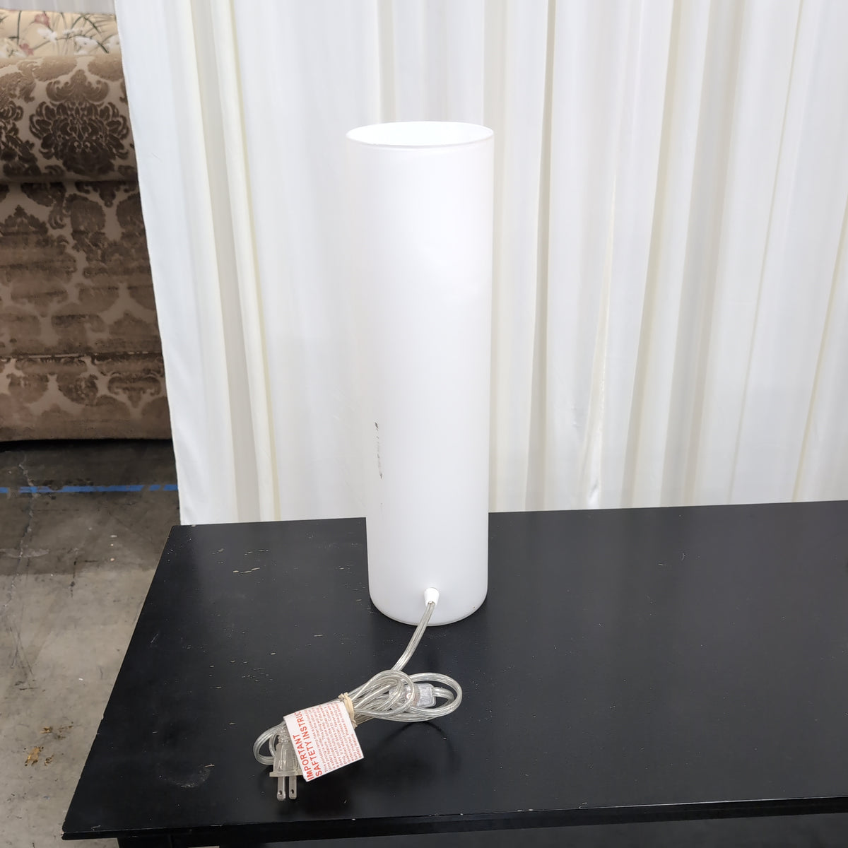 Frosted White Cylindrical Floor Lamp