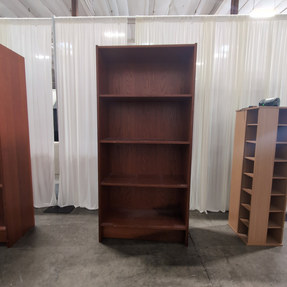 Warm Tone Wood Five-Shelf Bookcase